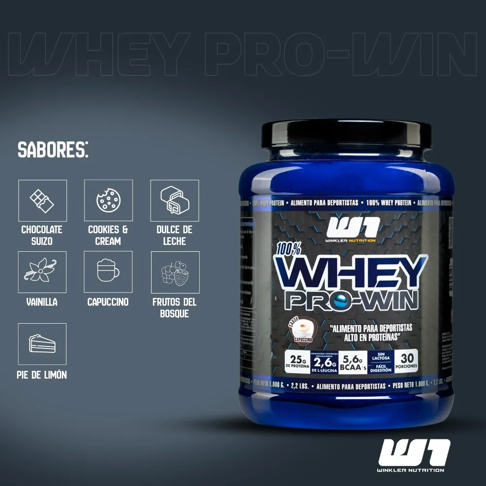 Proteina en polvo Whey Winkler Nutrition ProWin - Chocolate Suizo 1 kg (30 servicios)-4