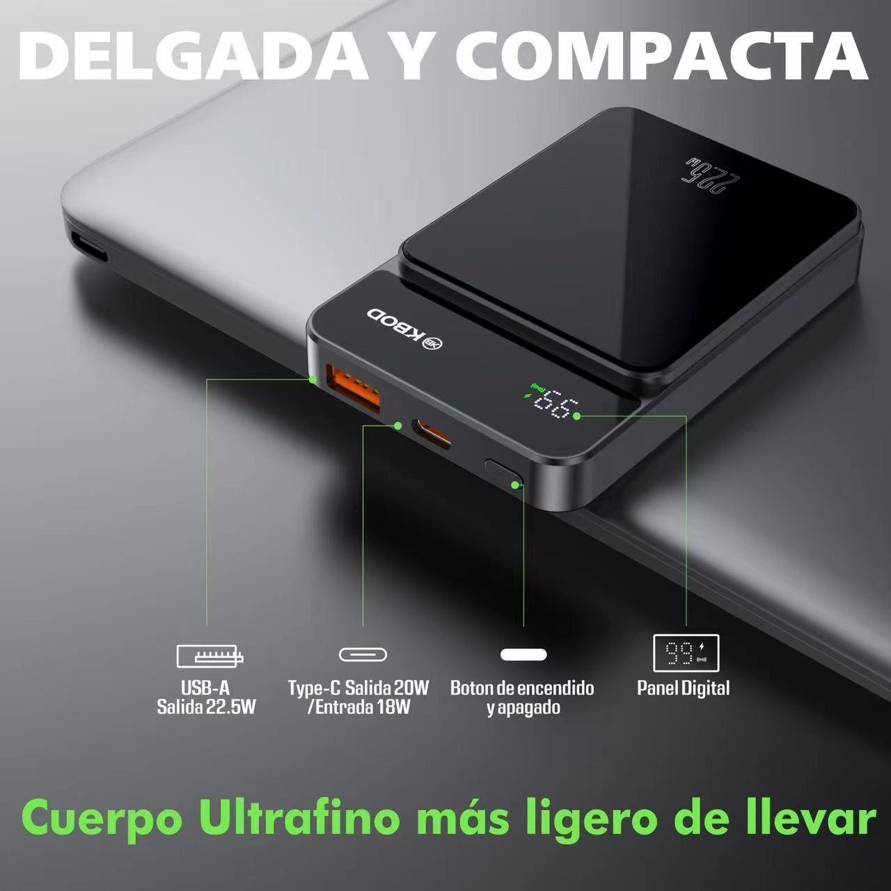 Bateria Power Bank Magnetica 5000mah Con Magsafe Kbod PWR-10-3