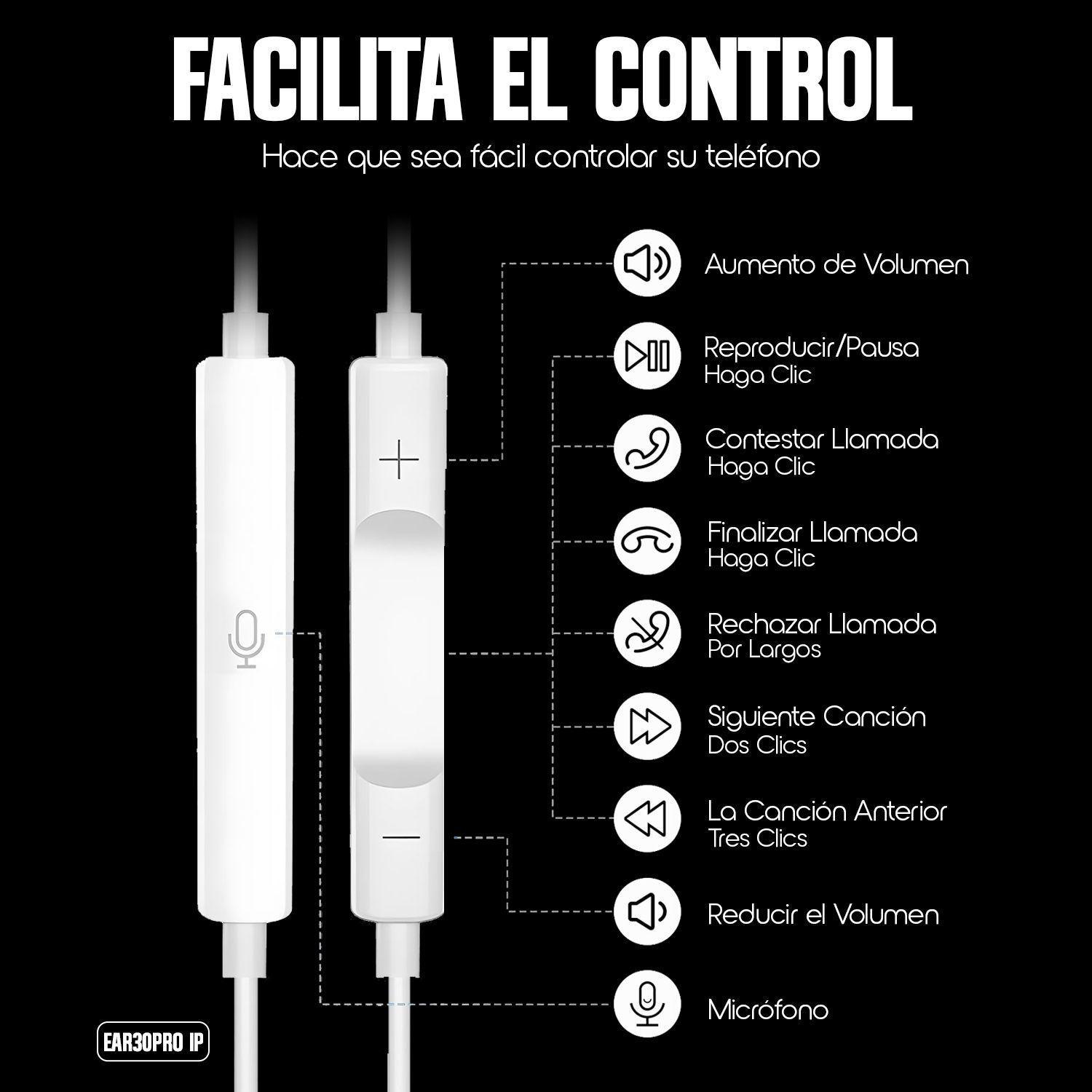 Audífonos Con Cable Y Micrófono Kbod Ear30 Pro Para IP y Tipo C-2
