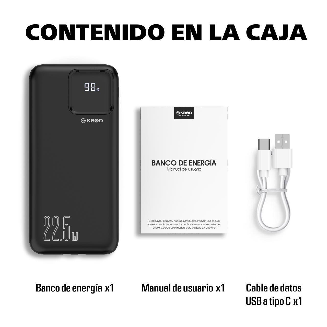 Batería Externa Power Bank 10.000mah Kbod 12411 Panel Digital-4