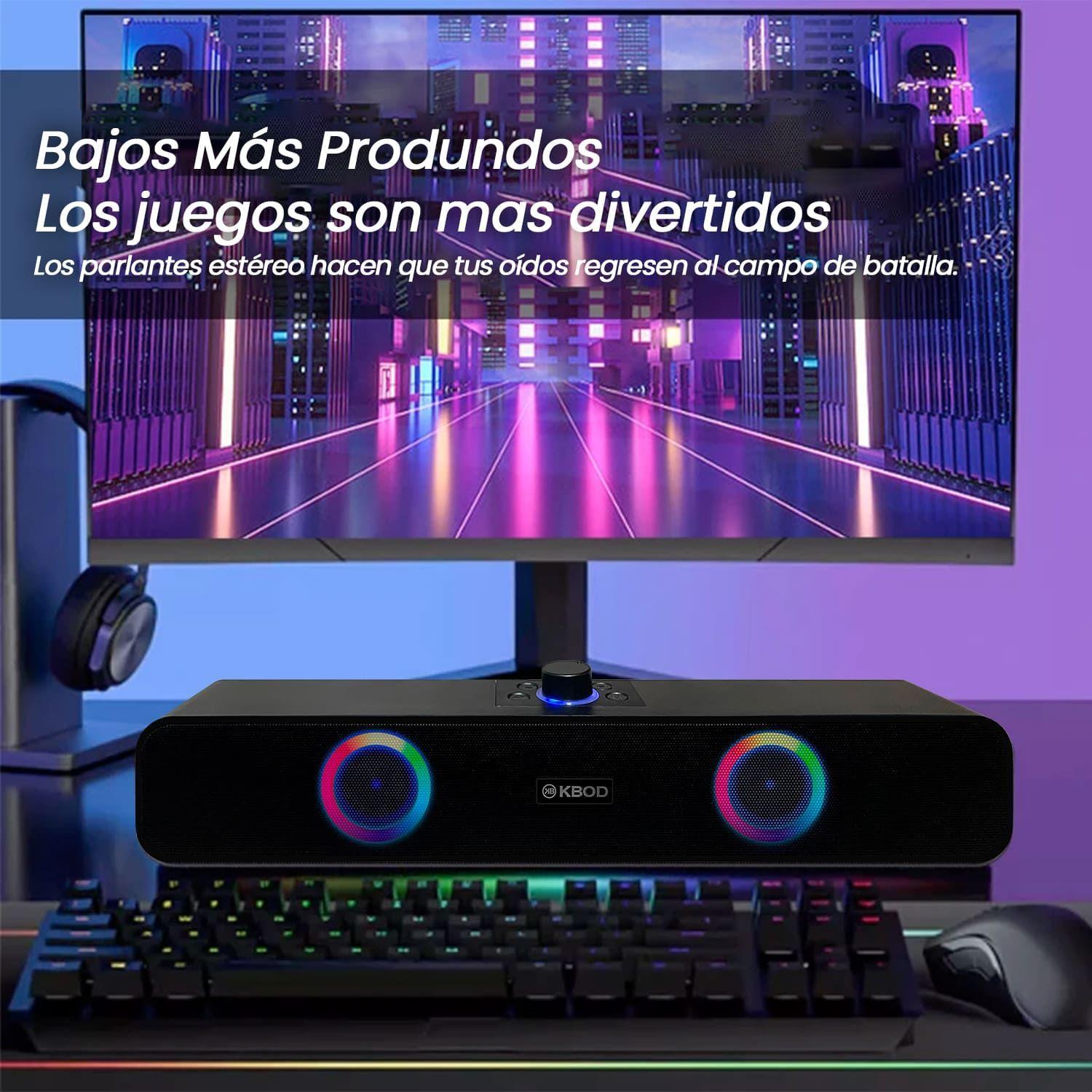 Parlante Bluetooth Soundbar TWS Gamer Kbod BC70 10w Con Luz Rgb Negro-6