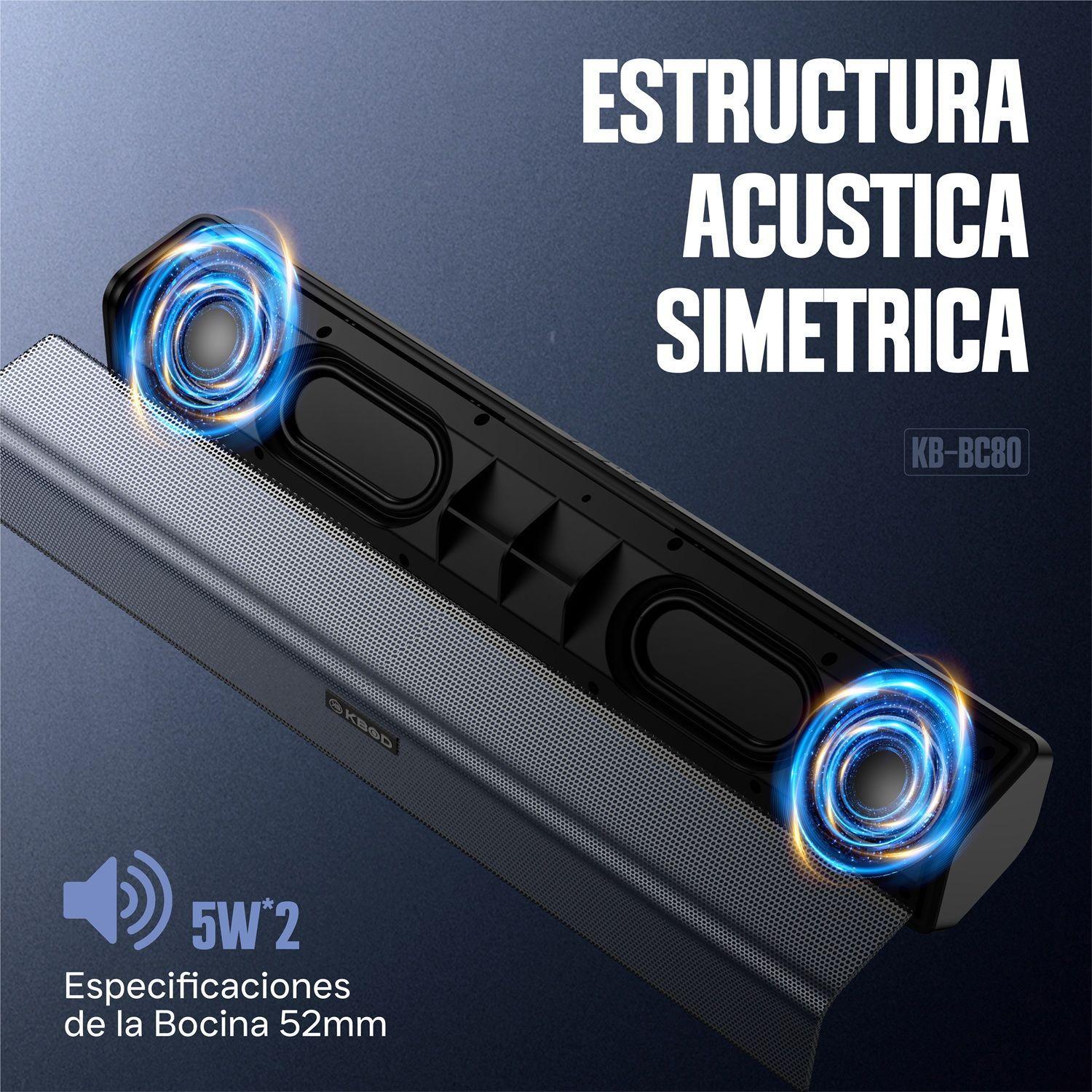 Soundbar Barra de Sonido Parlante Bluetooth Kbod Bc80 1800mah Sonido 360 Envolvente-4