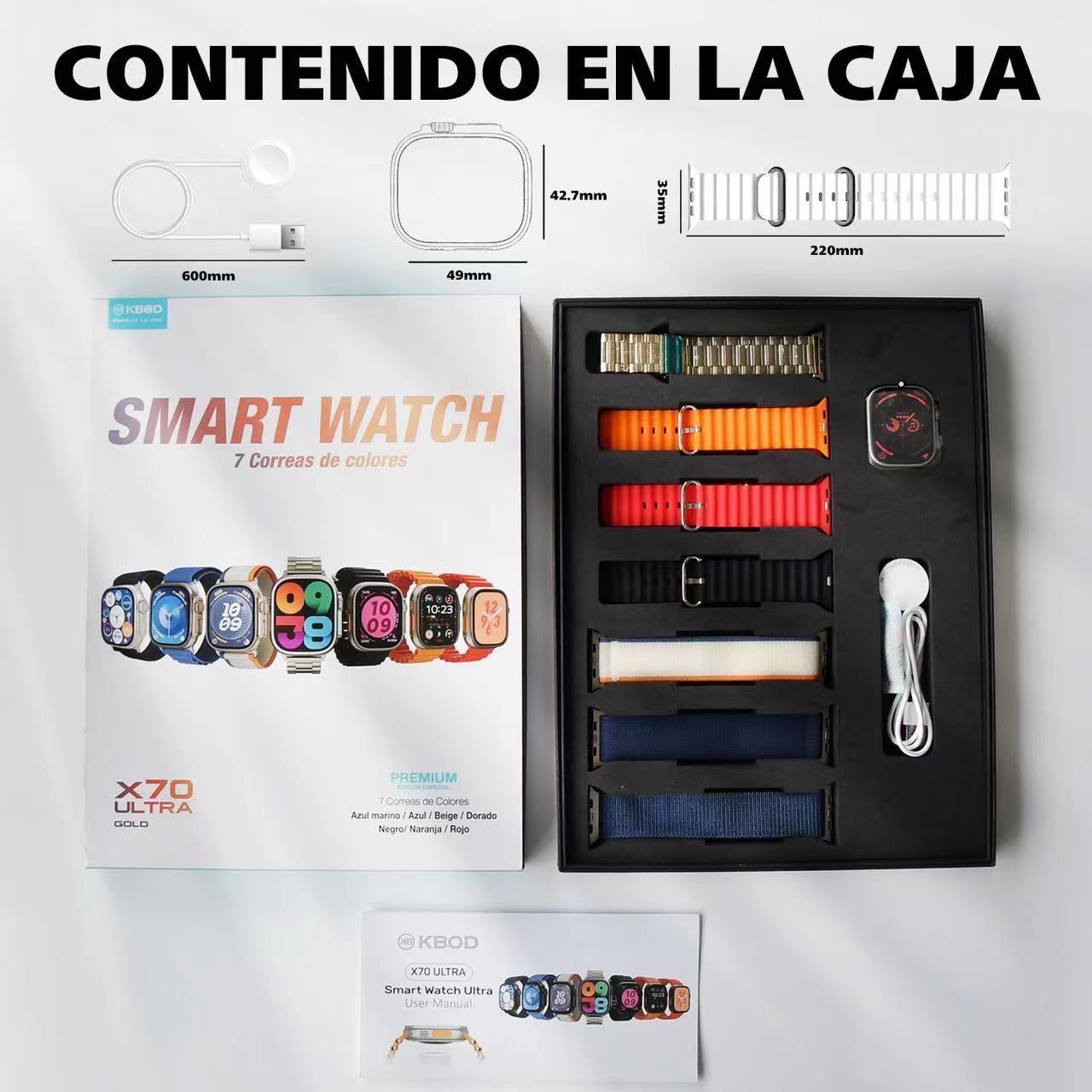 Smartwatch Reloj Inteligente Kbod X70 Ultra Pack de 7 Correas Intercambiables-2