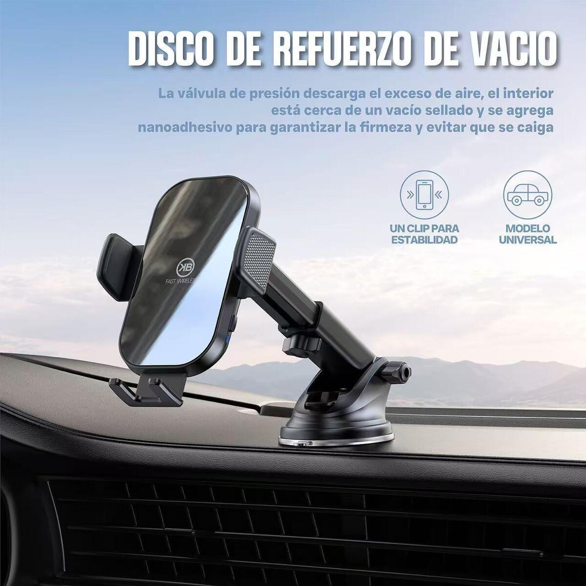 Soporte De Telefono Para Auto Con Cargador Kbod H22 Negro-3