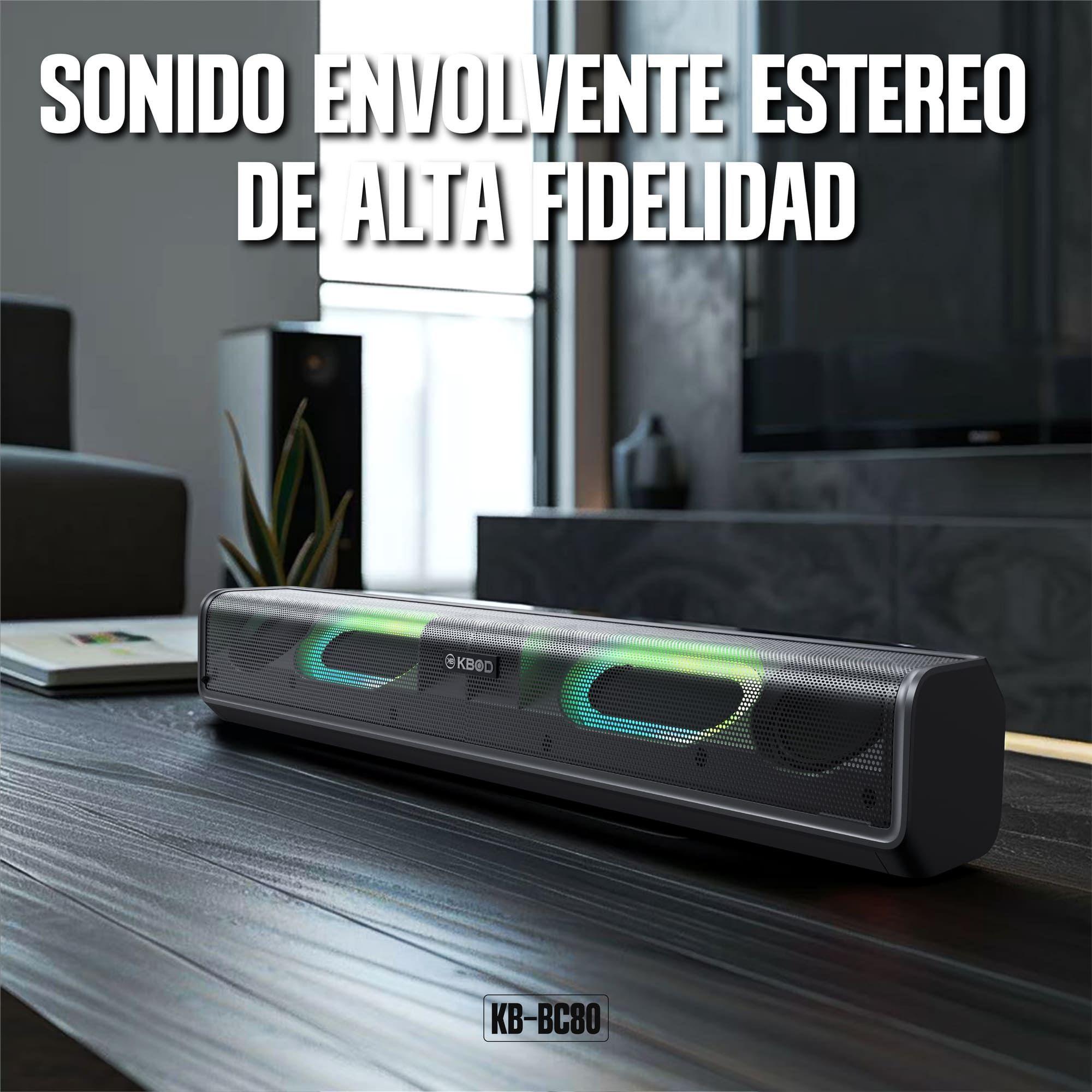 Parlante Bluetooth Soundbar Kbod BC80 1800 mAh Sonido 360 Luz RGB-7