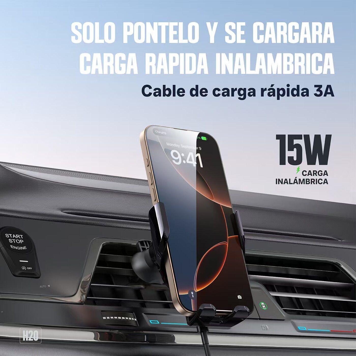 Soporte De Celular Para Auto Kbod H20 Cargador Inalambrico-2