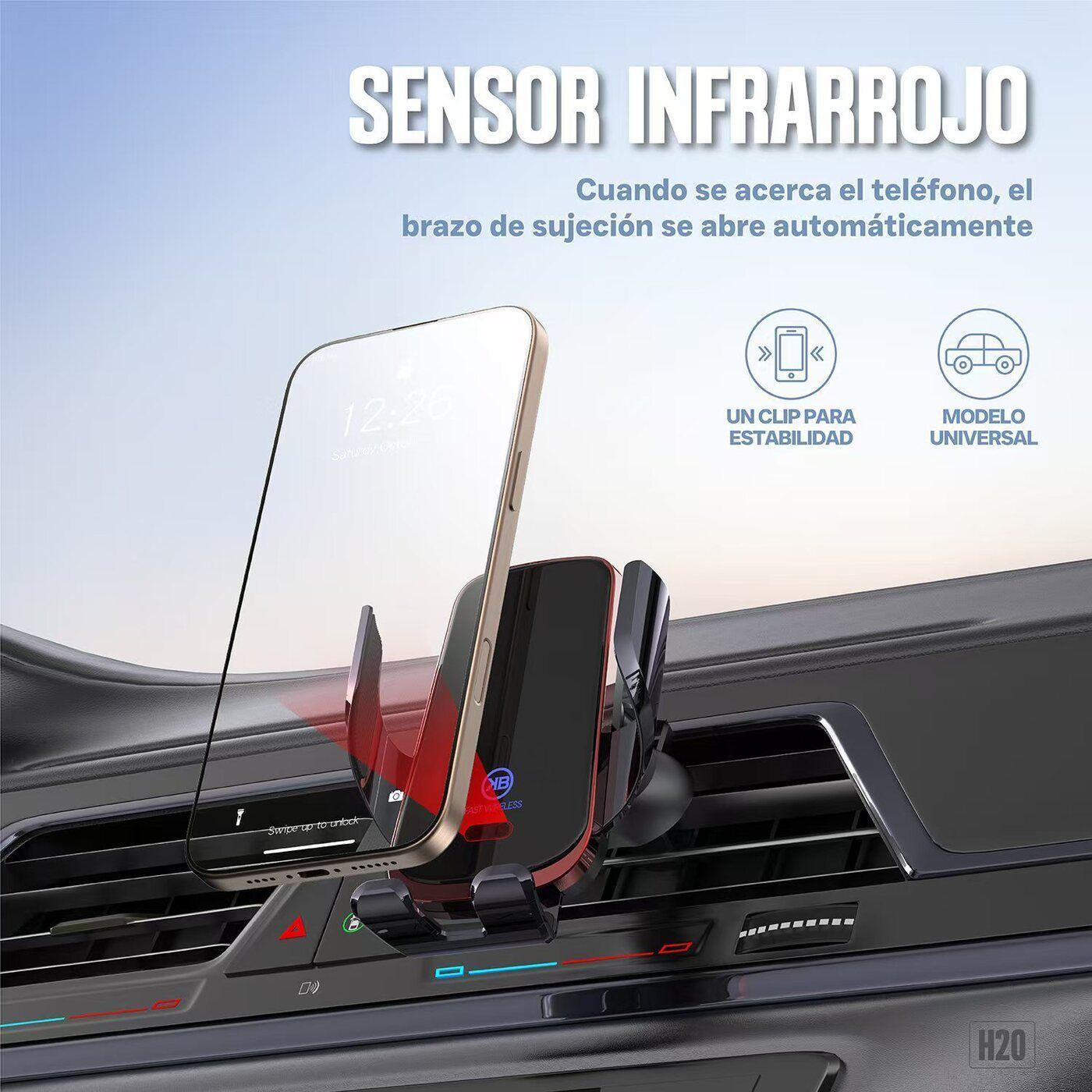 Soporte De Celular Para Auto Kbod H20 Cargador Inalambrico-4