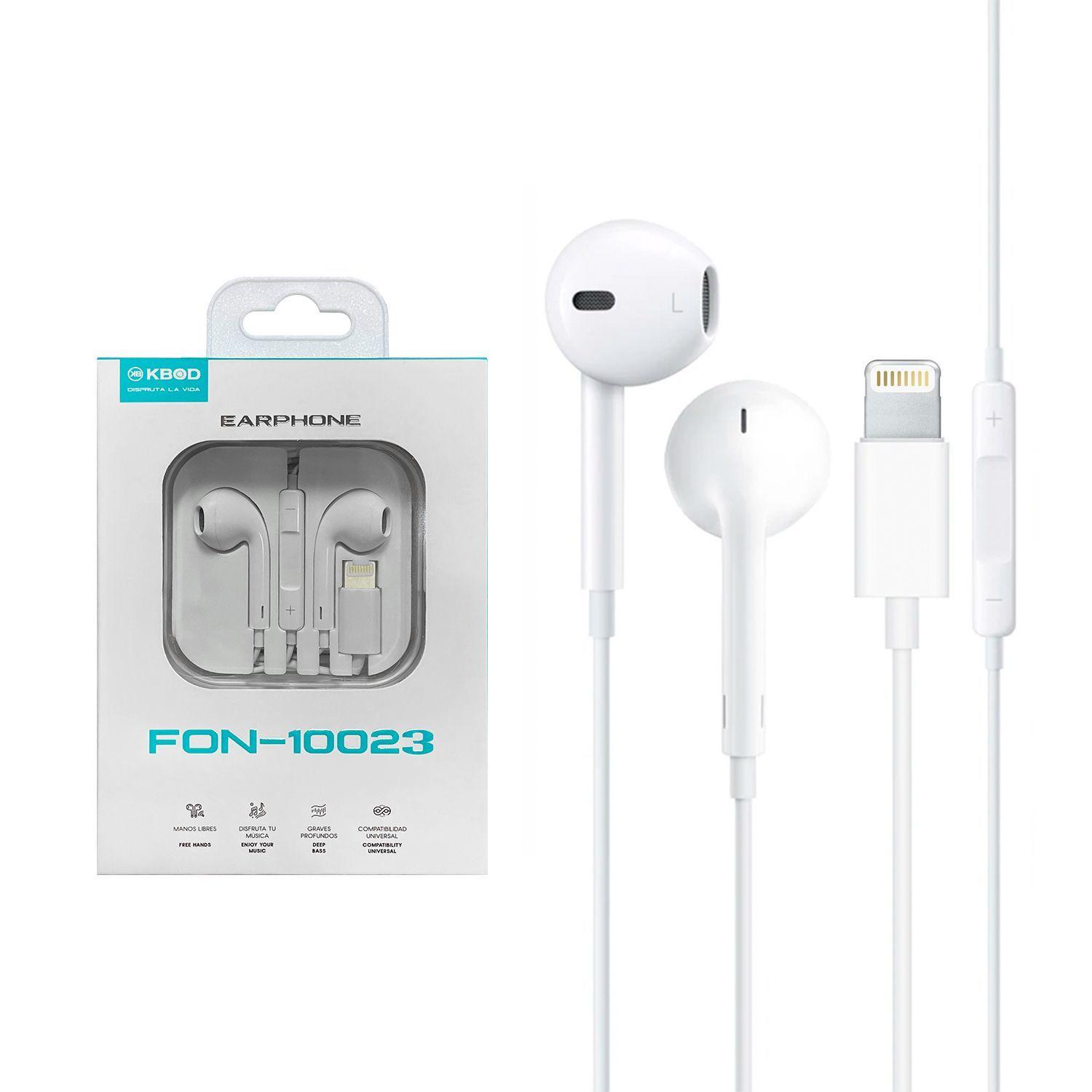 Audífonos Manos Libres Para iPhone Color Blanco Kbod FON 10023-2