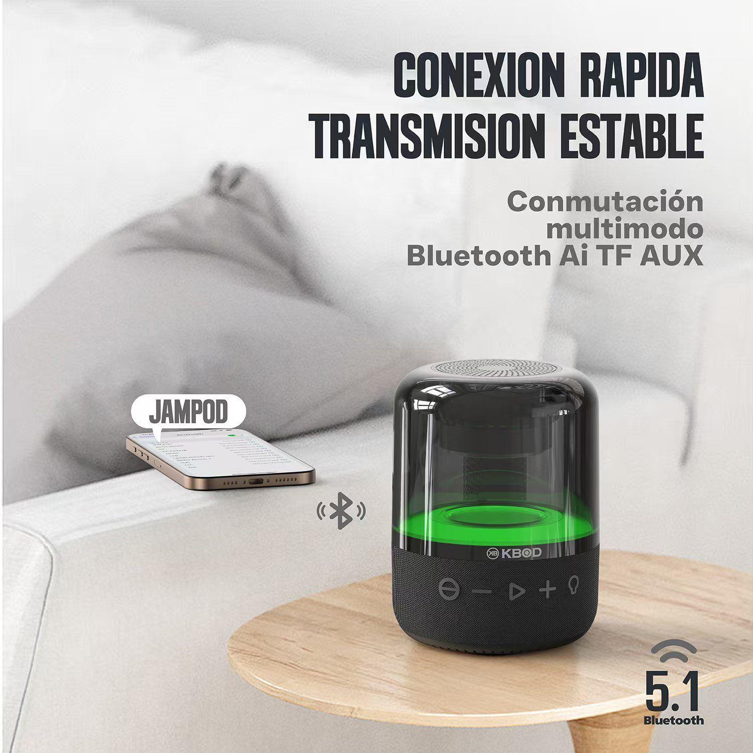Parlante Bluetooth Kbod Jampod Audio Hi fi Sonido 360 Luz RGB-5