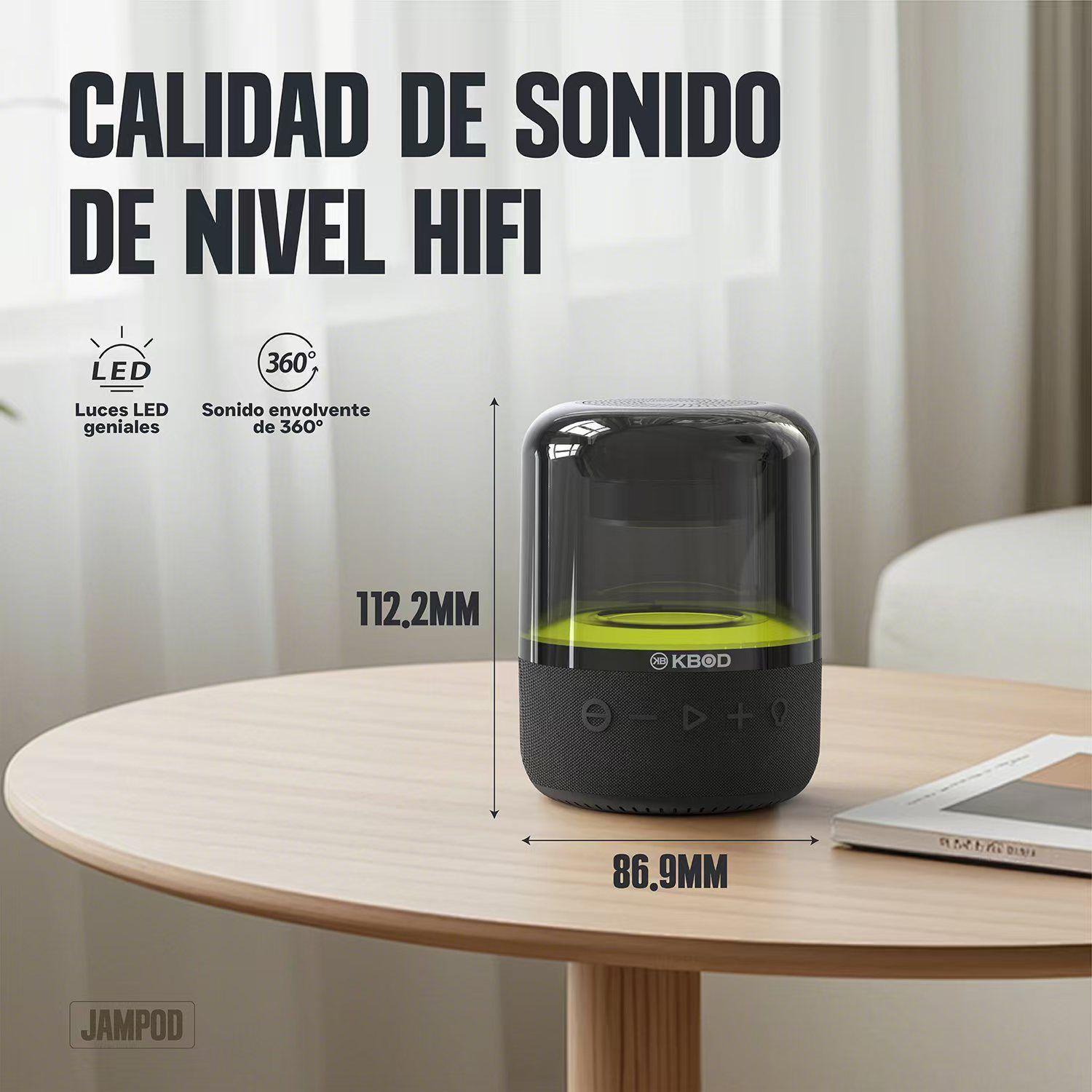 Parlante Bluetooth Kbod Jampod Audio Hi fi Sonido 360 Luz RGB-6