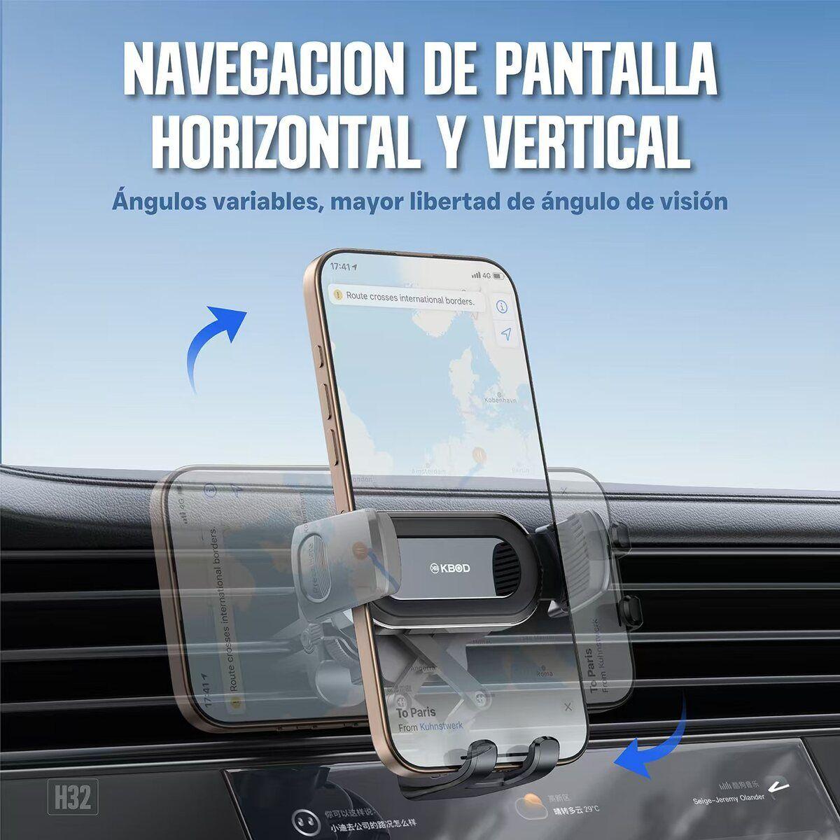 Mini Soporte De Teléfono Universal Para Auto Kbod H32 Negro-3