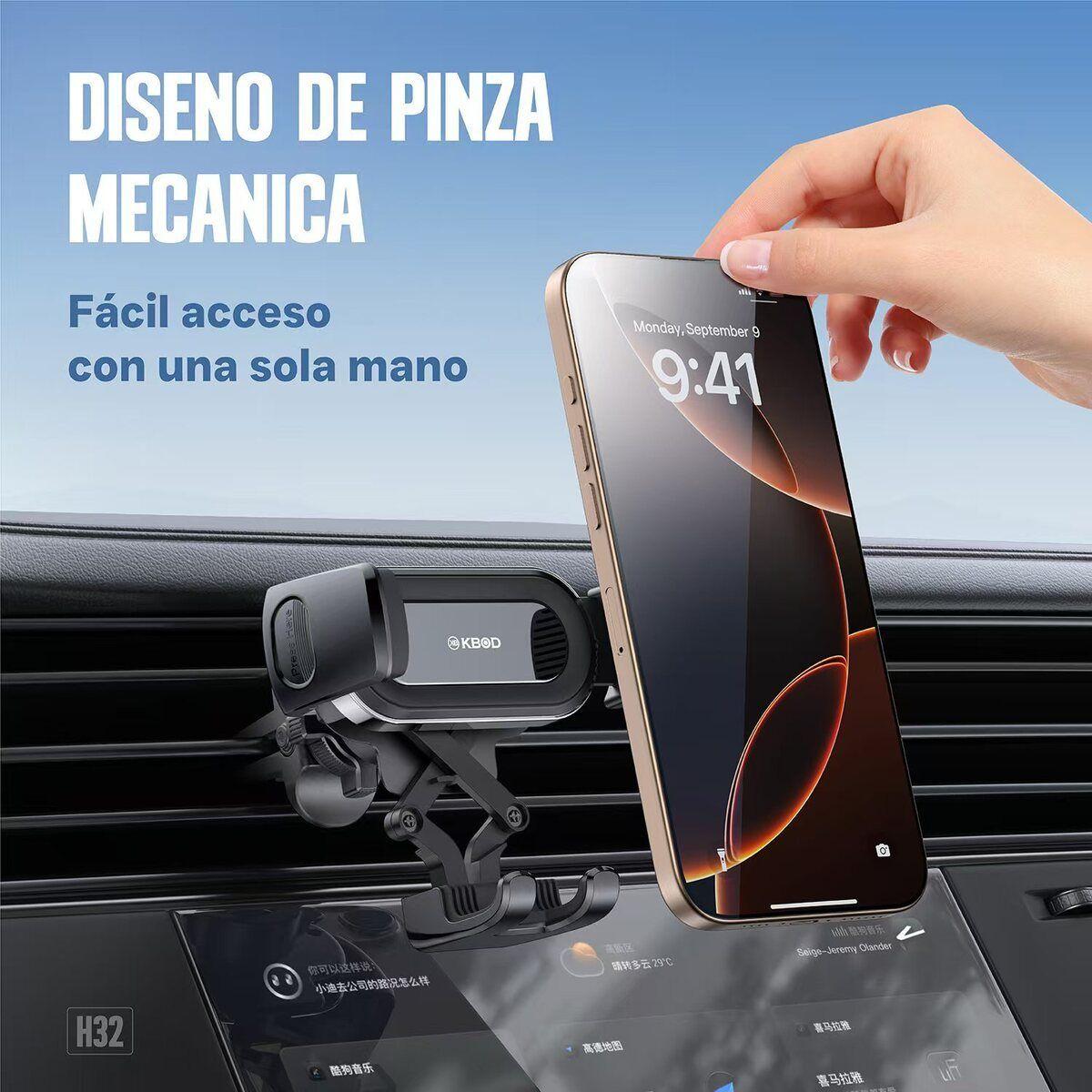 Mini Soporte De Teléfono Universal Para Auto Kbod H32 Negro-5