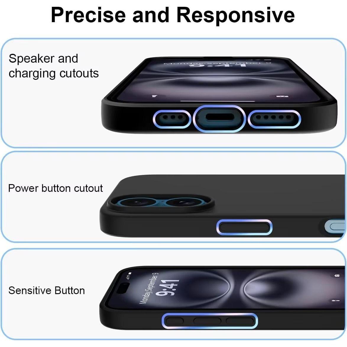 Carcasa Protectora Para Teléfono Celular de Silicona Para iPhone 16 Pro-6