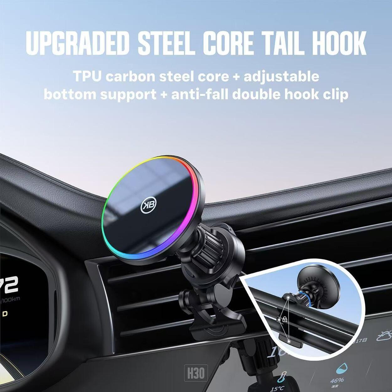 Soporte Magn tico Porta Celular Para Autos N52 15w Kbod H30 Negro-5