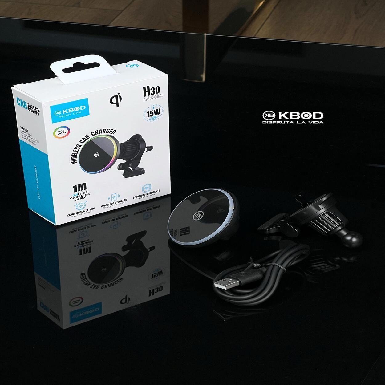 Soporte Magn tico Porta Celular Para Autos N52 15w Kbod H30 Negro-6