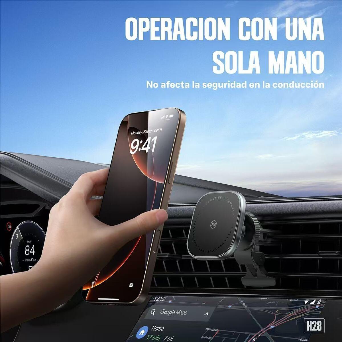 Soporte De Telefono Para Auto Rejilla Con Cargador Kbod H28-2