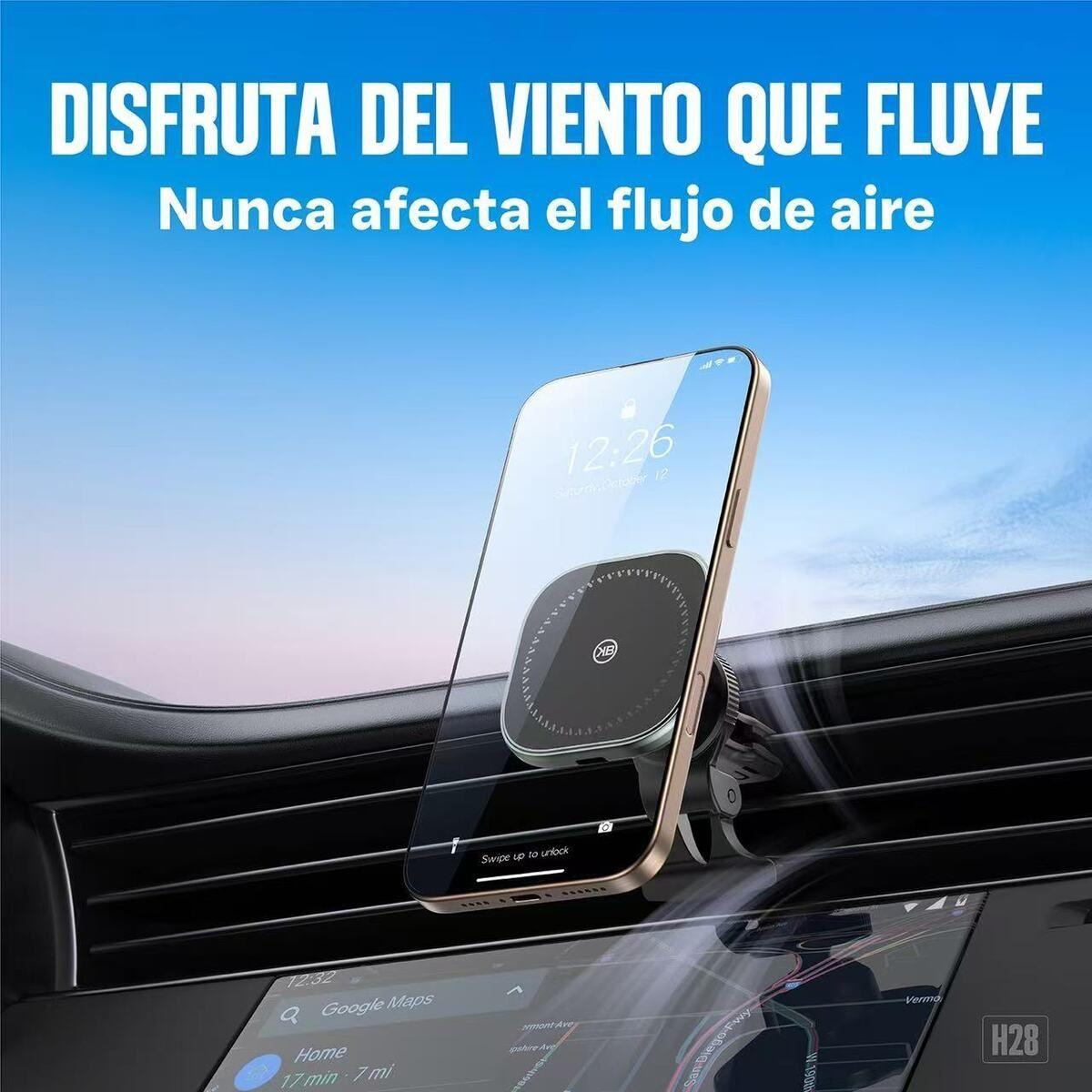 Soporte De Telefono Para Auto Rejilla Con Cargador Kbod H28-4