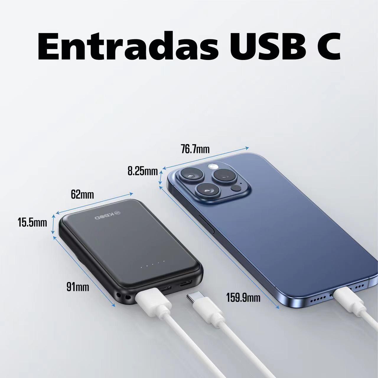 Bateria Inalambrica Power Bank Magnetica 5000 mAh Kbod PW09-4