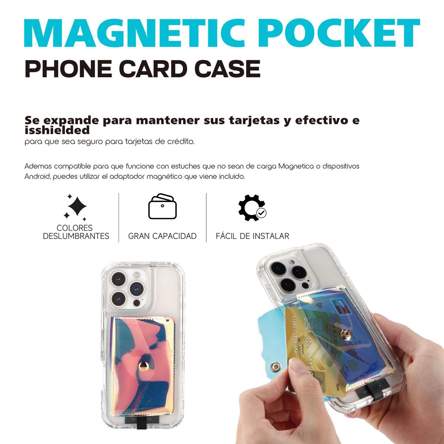 Tarjetero Wallet Magnetica Para iPhone Con Sujetador Tornasol KBOD K25-4