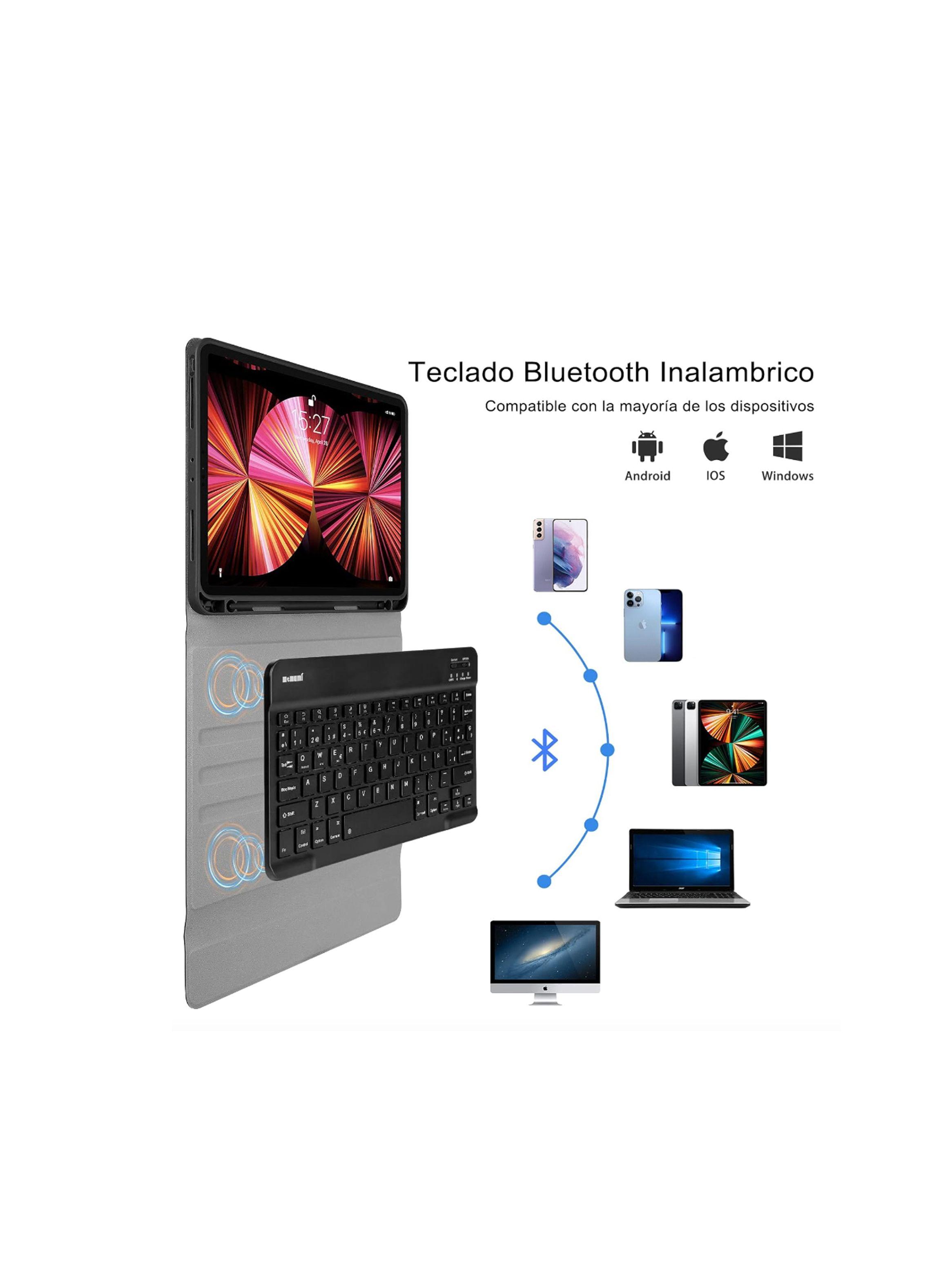Funda Con Teclado Español Para iPad Air 13 M2 2024 Rosado-3