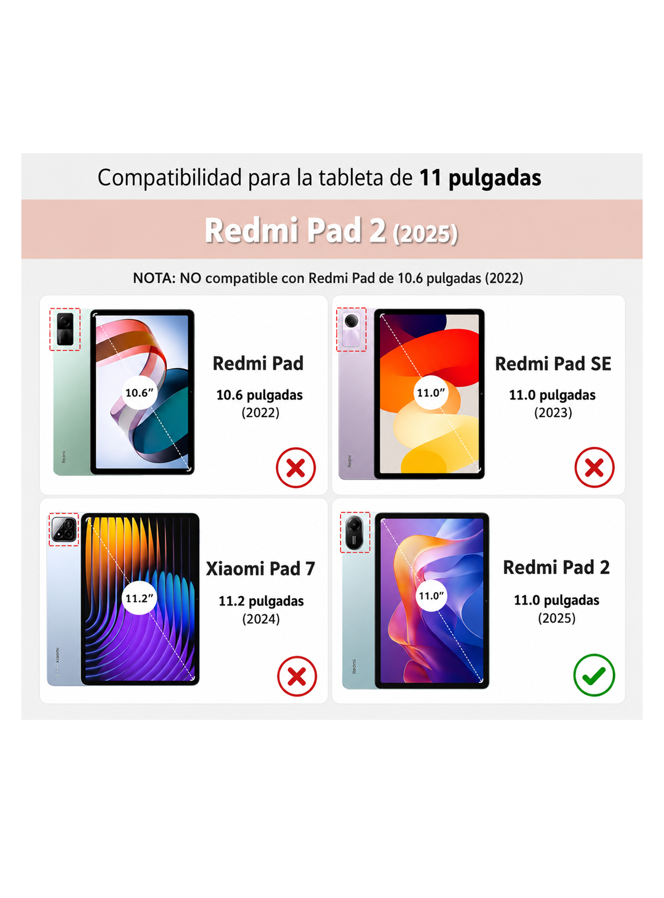 Funda Smart Cover Para Tablet  Redmi Pad 2 2025 11" Colores-5