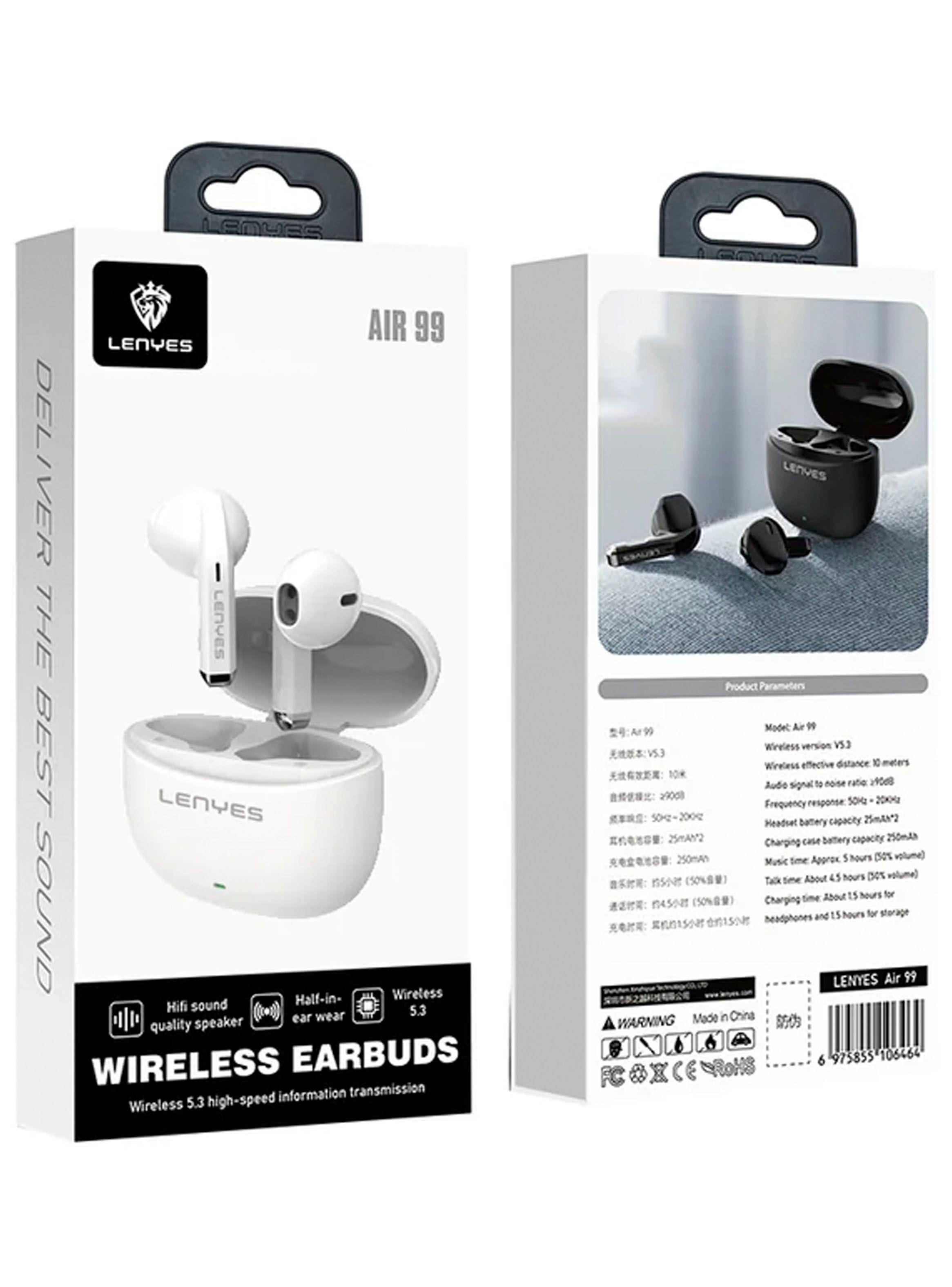 Audifonos Inalambricos Bluetooth Comodos Lenyes Air99 Blanco-4