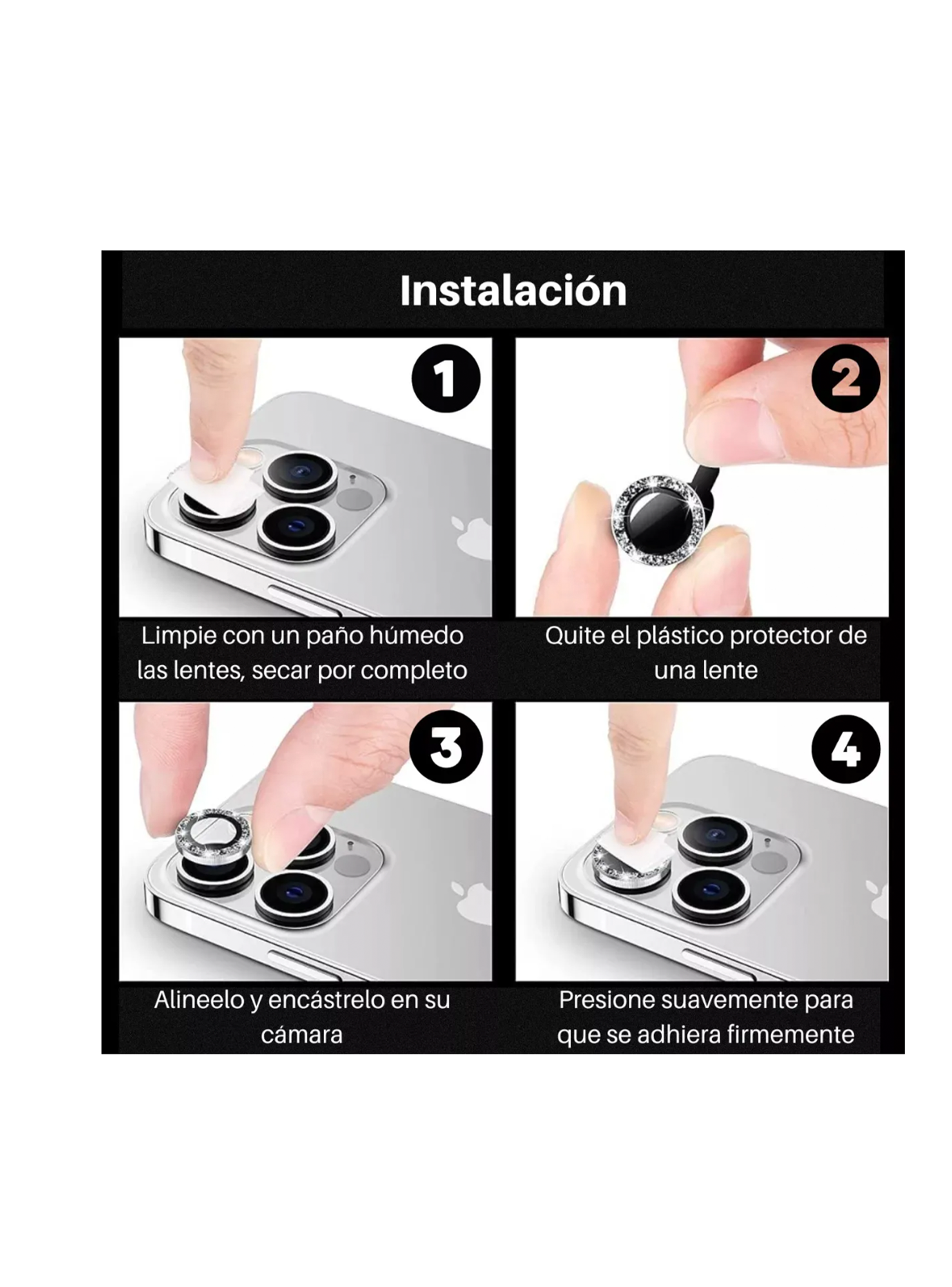 Protector de Lentes de Camara Para iPhone 11 12 Mini Fluor Rojo-1