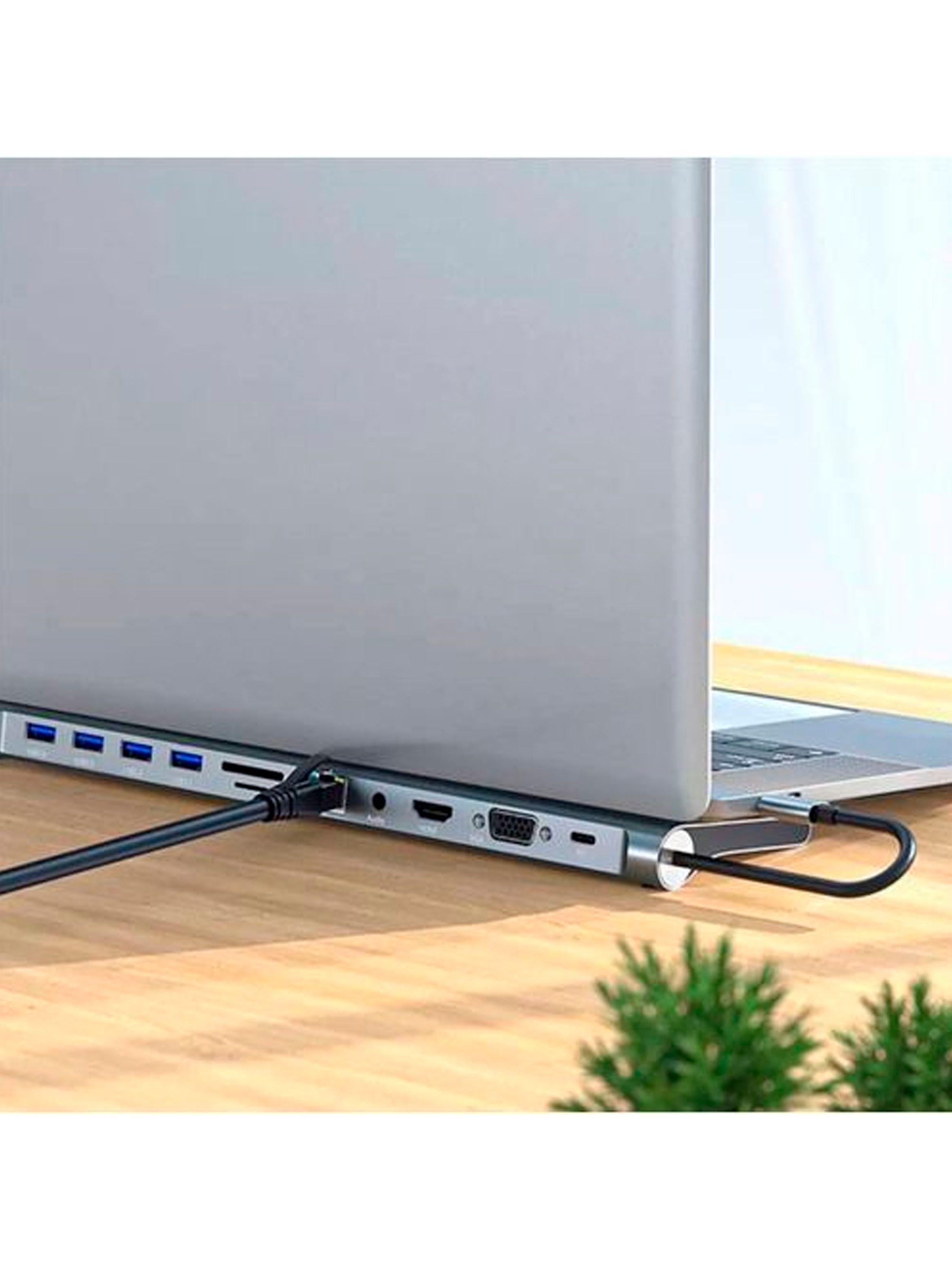 Adaptador Tipo C 11 En 1 HDMI+Aux+SD+TF+PD+Lan+VGA-2