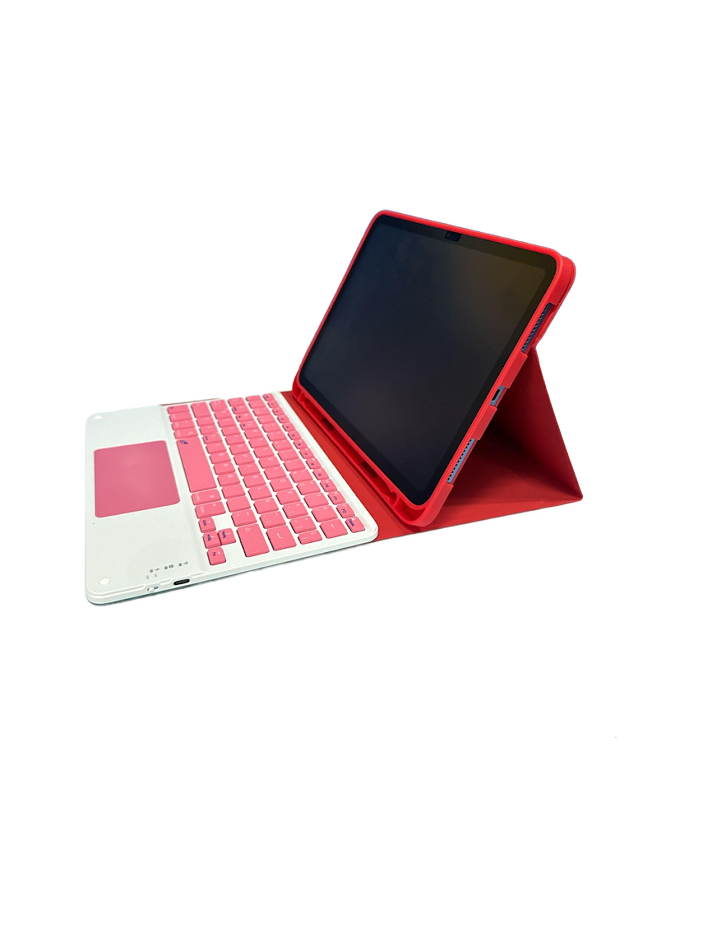 Funda Con teclado Español Para iPad 10.9  2022 Touchpad Rojo-2