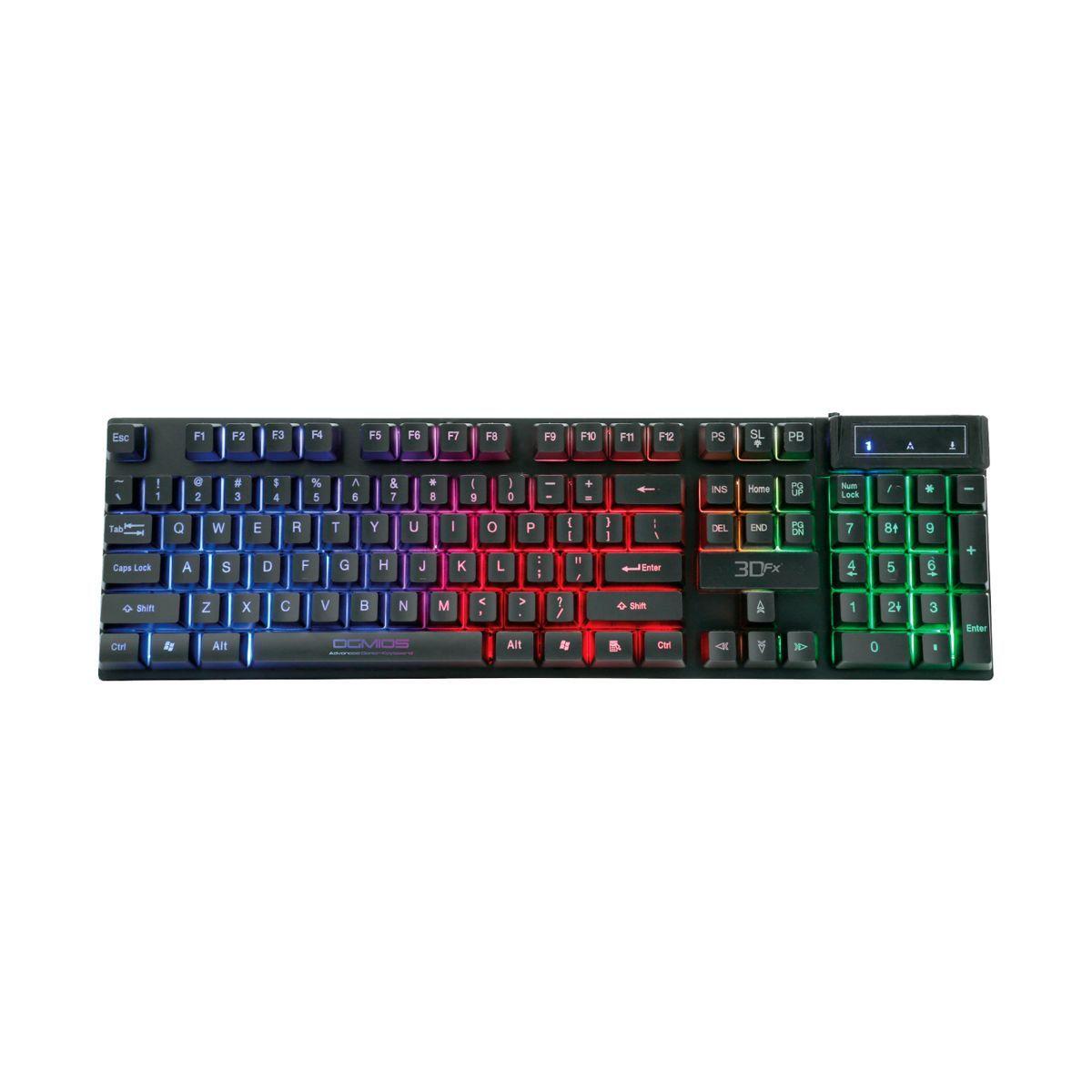 Pack Gamer Teclado + Mouse + Mouse Pad + Audifono Gamer 3DXF-1