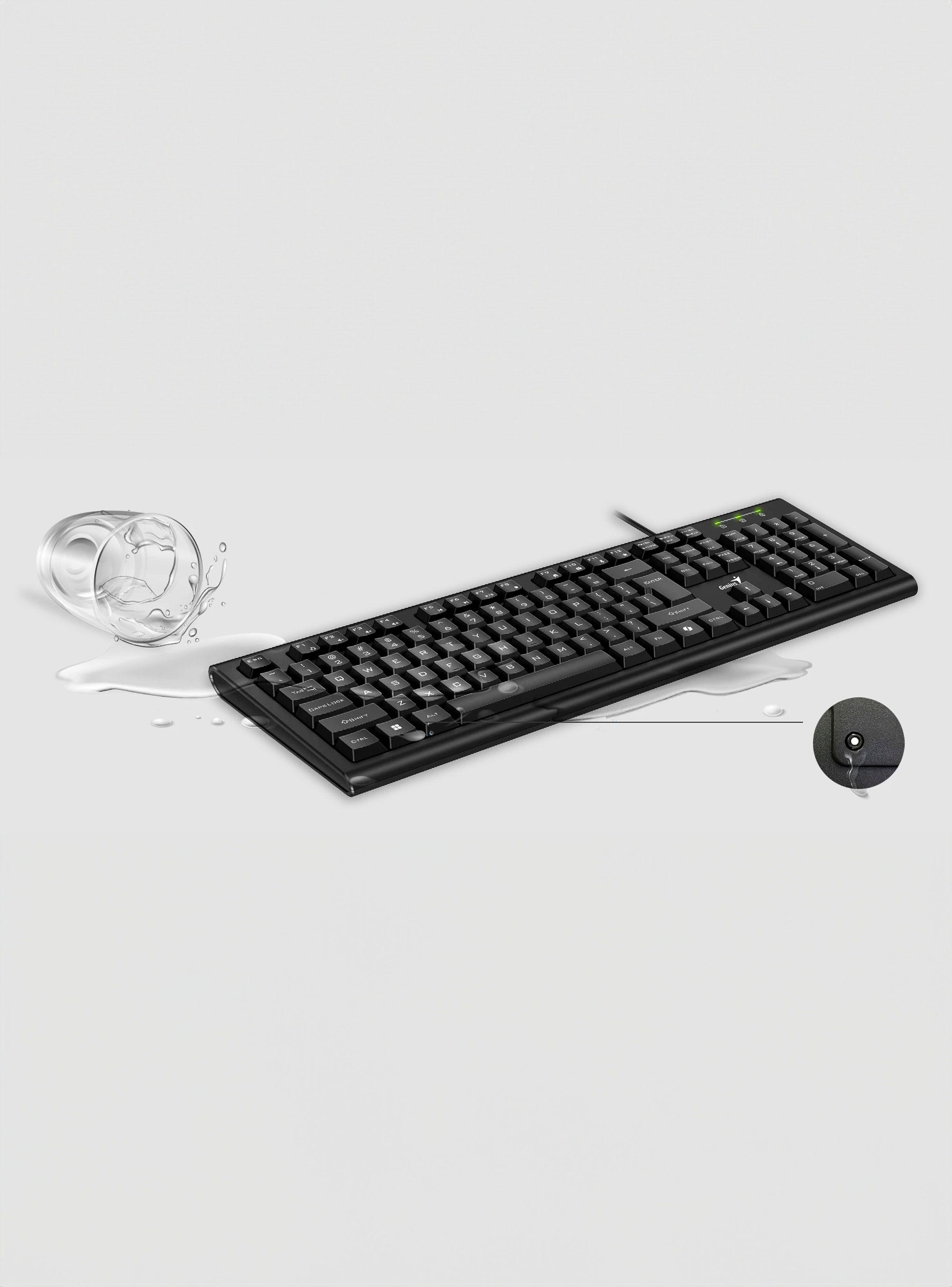 Teclado Cable USB Resistente A Derrames Genius KB-113 Negro-5