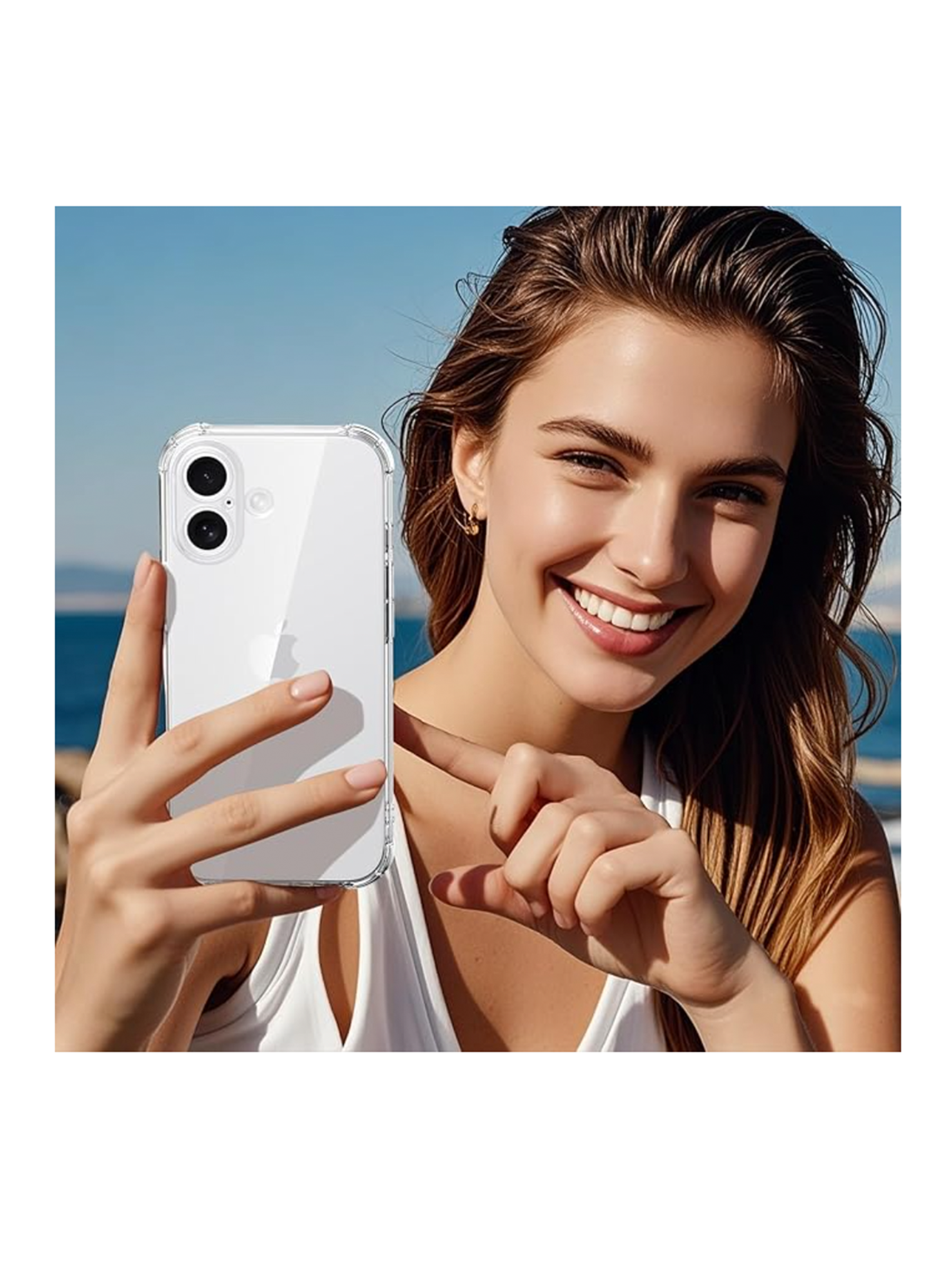 Carcasa Anti golpes Transparente Para iPhone 17-2