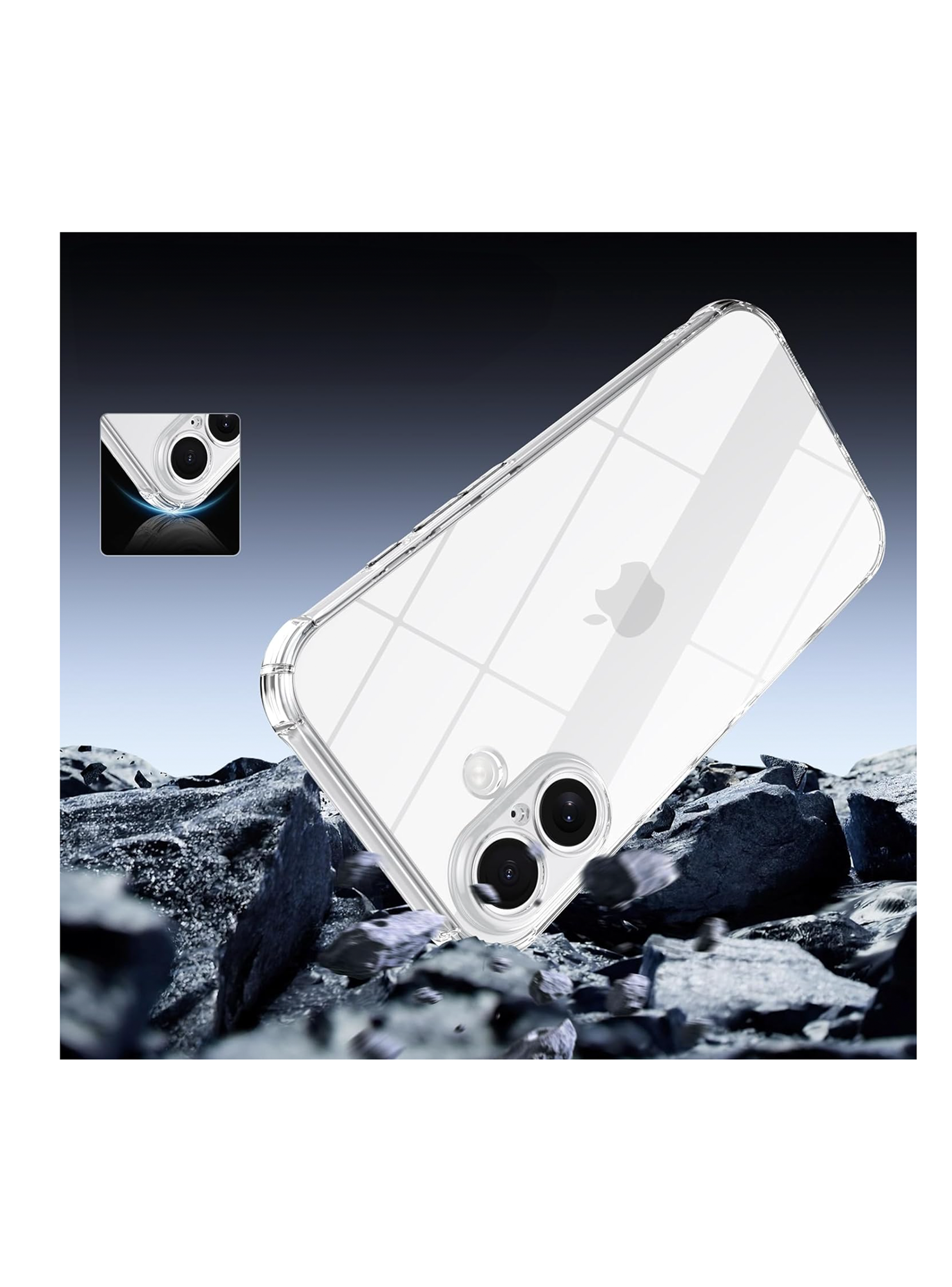 Carcasa Anti golpes Transparente Para iPhone 17-4