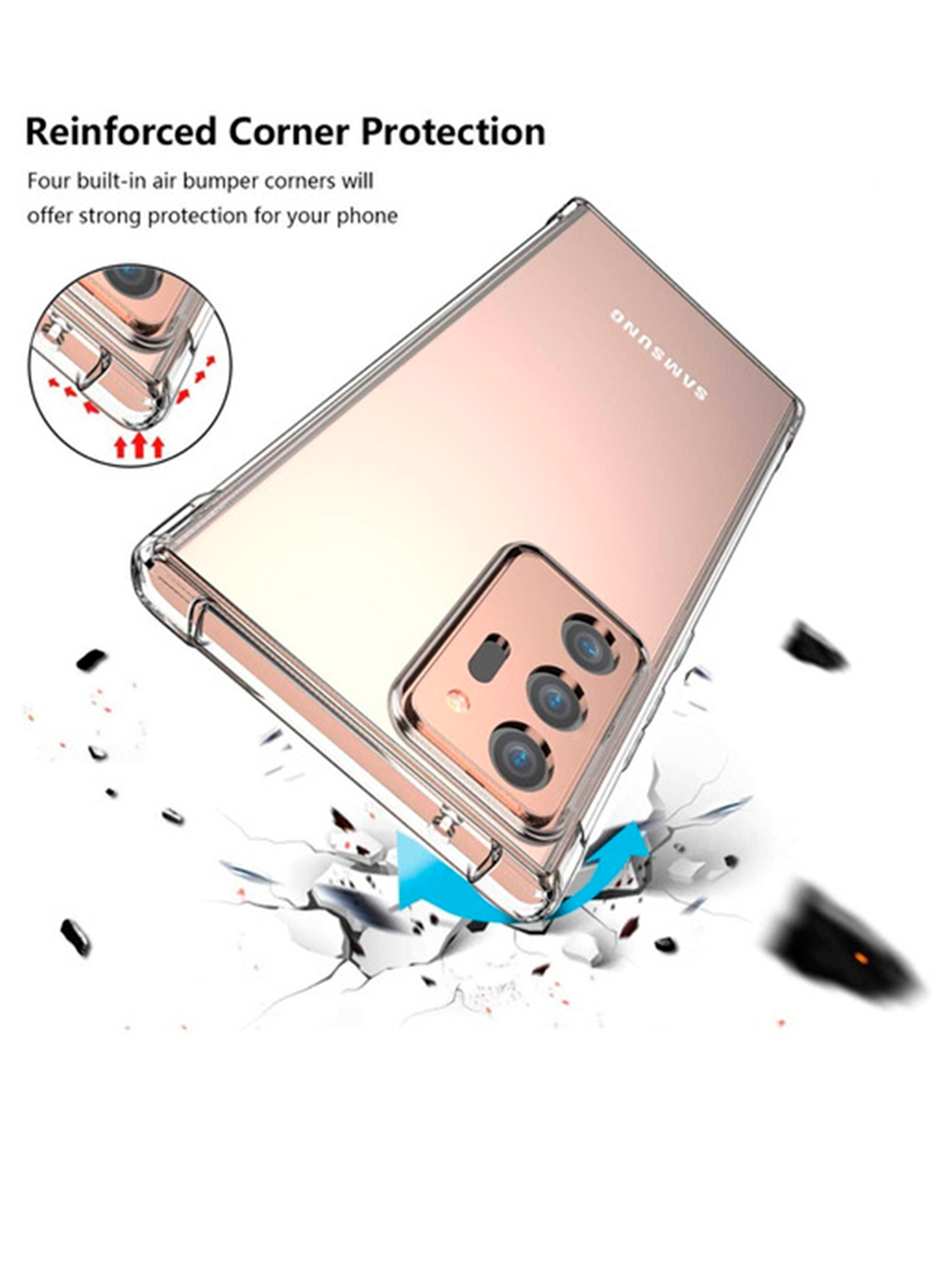Carcasa Para Samsung S20 5G Transparente Reforzado-2