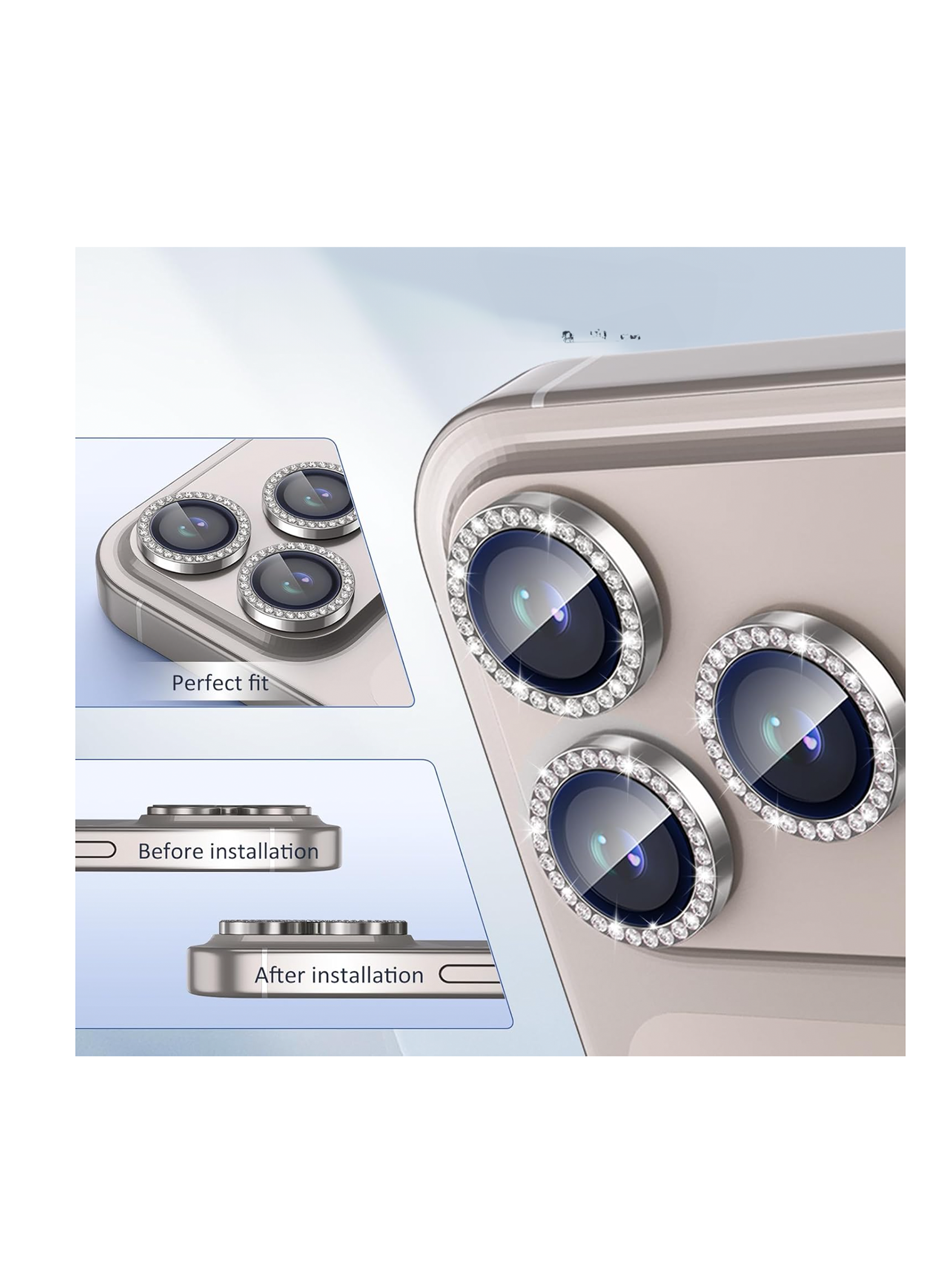 Lamina Protectora De Cámara Brillo Para iPhone 17 Pro Max Plateado-2