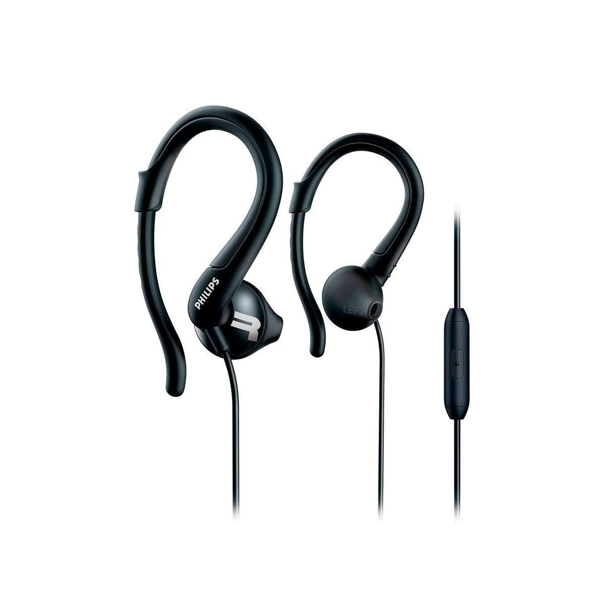 Audifonos deportivo EarClip Manos Libres Philips Negro -0
