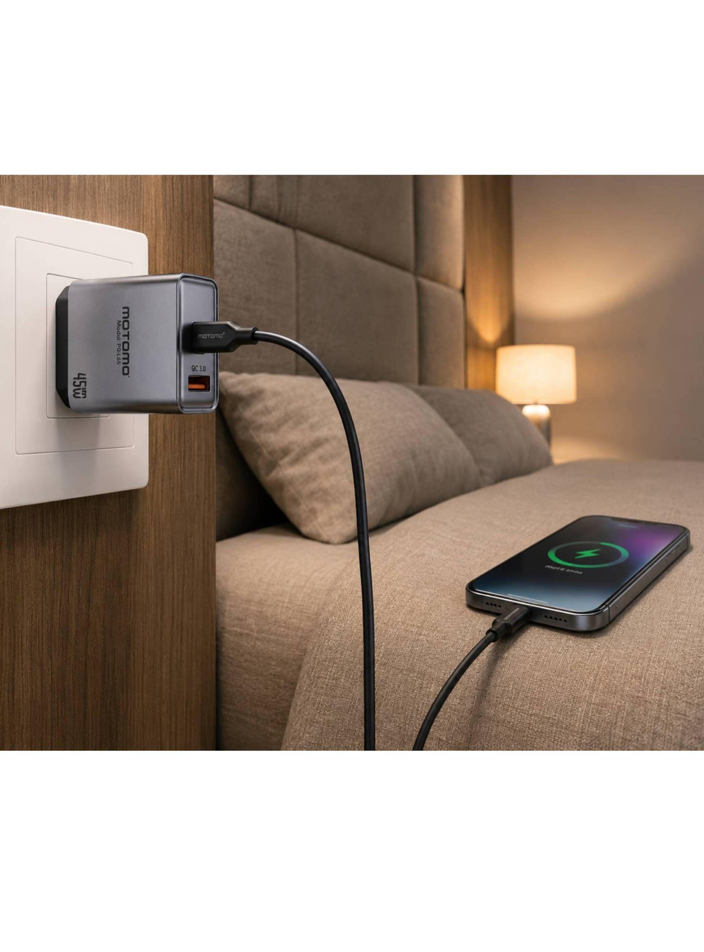 Cargador Carga Rapida 45W Entrada USB-C PD45 QC18W-3