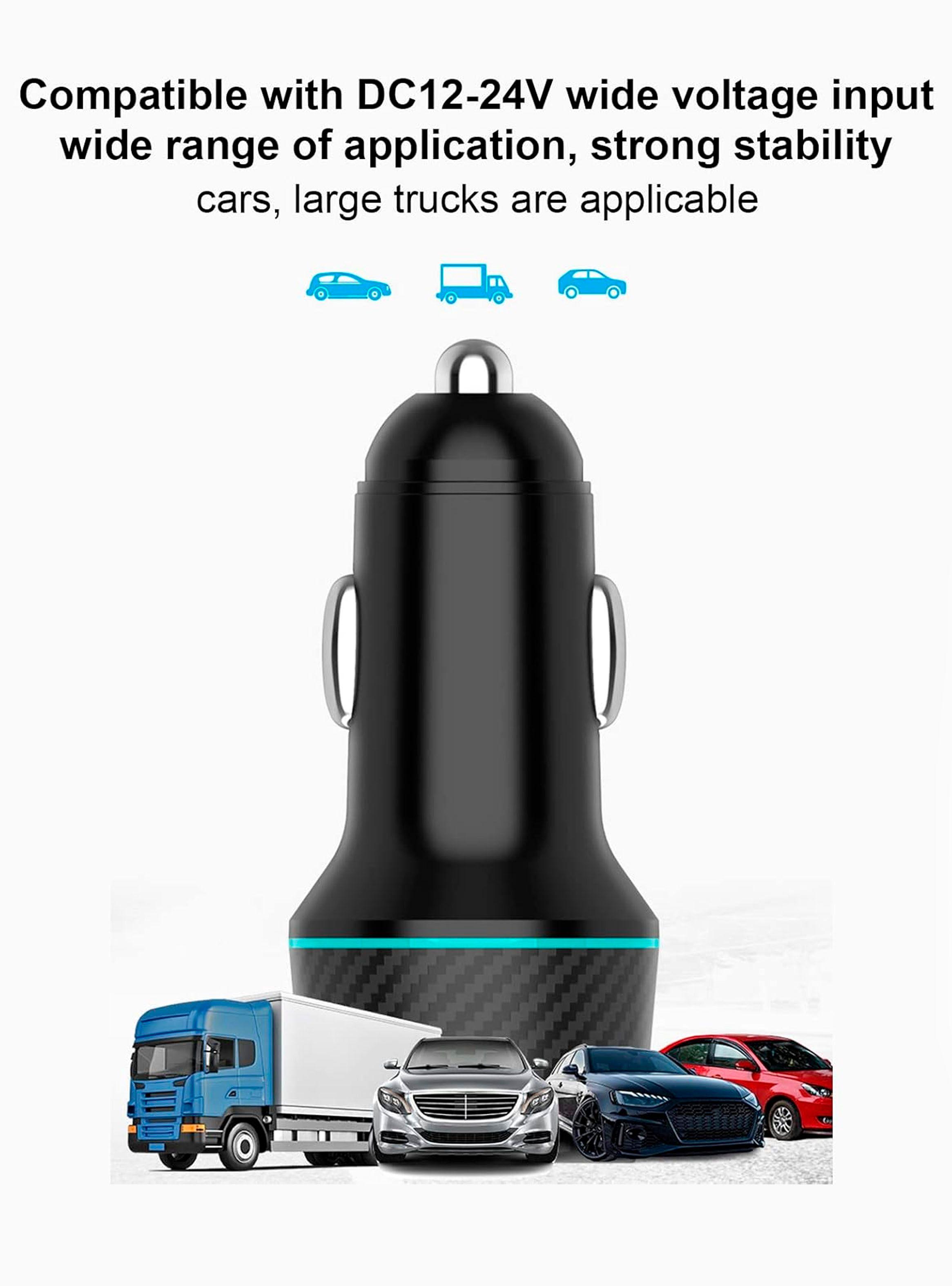 Cargador De Auto USB C 52.5W Protección Carga Rapida-2
