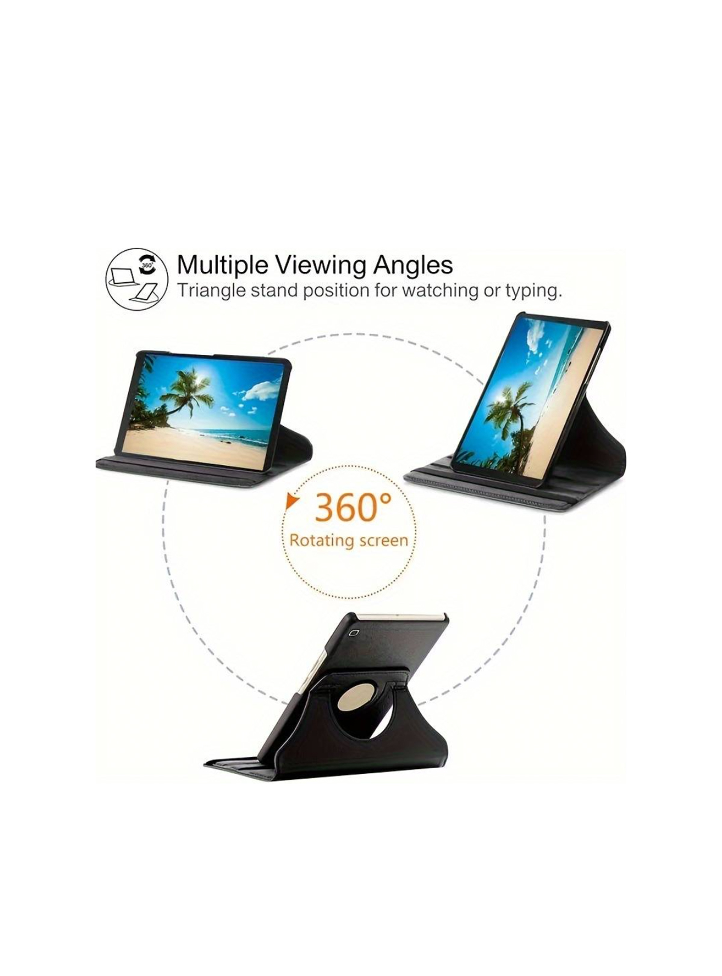Carcasa Giratoria Para Tab Samsung A9 Normal Con Lamina Vidrio Azul-3