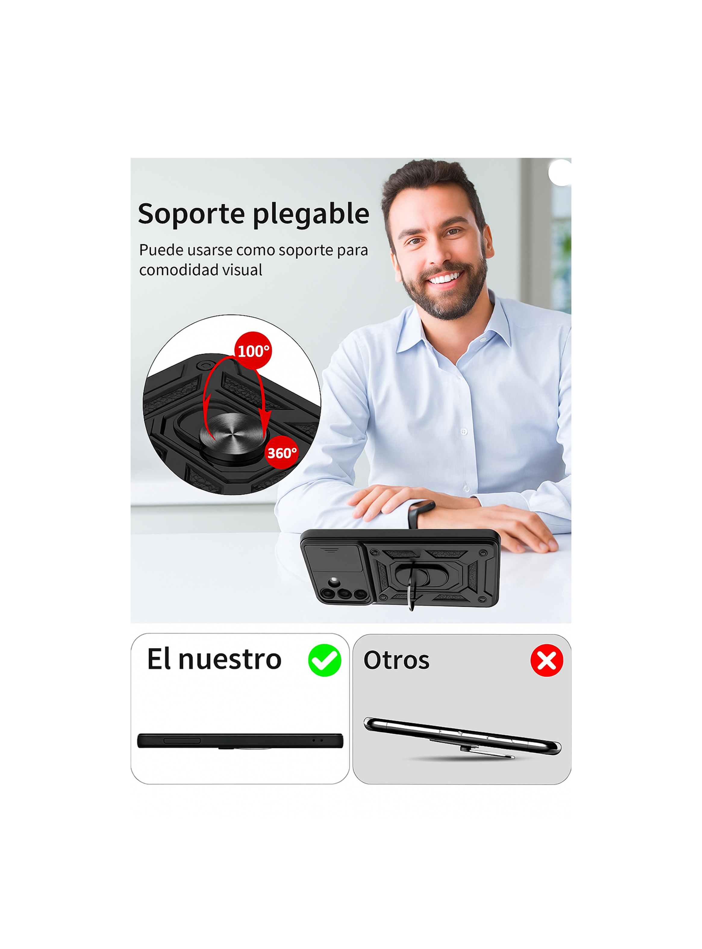 Carcasa Armadura Antigolpe Anillo Para Samsung S24 Fe-3