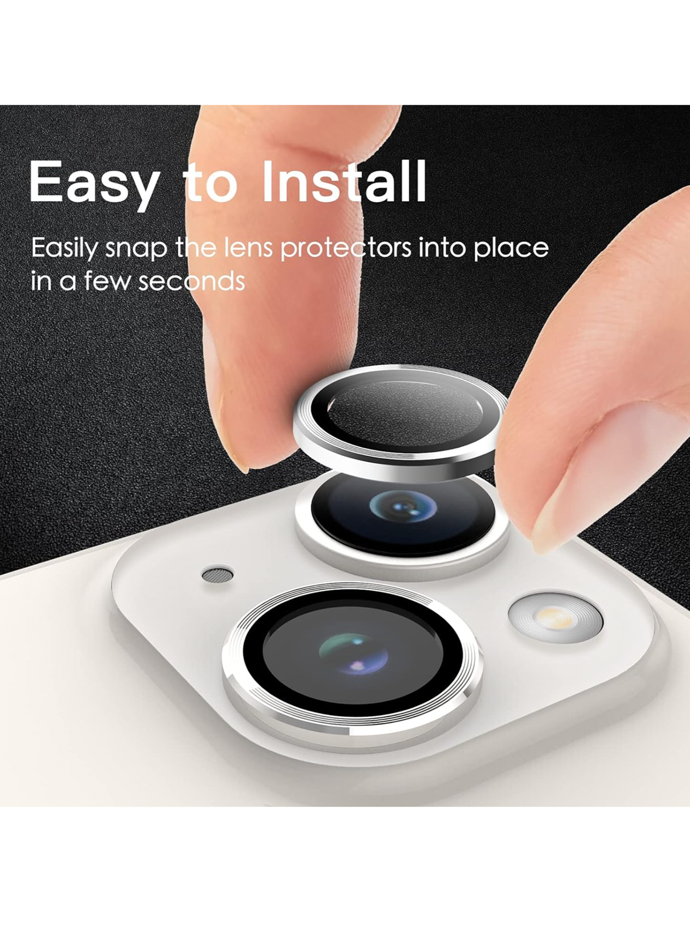 Protector de Lentes de Camara Para iPhone 14 14 Plus Plateado-5