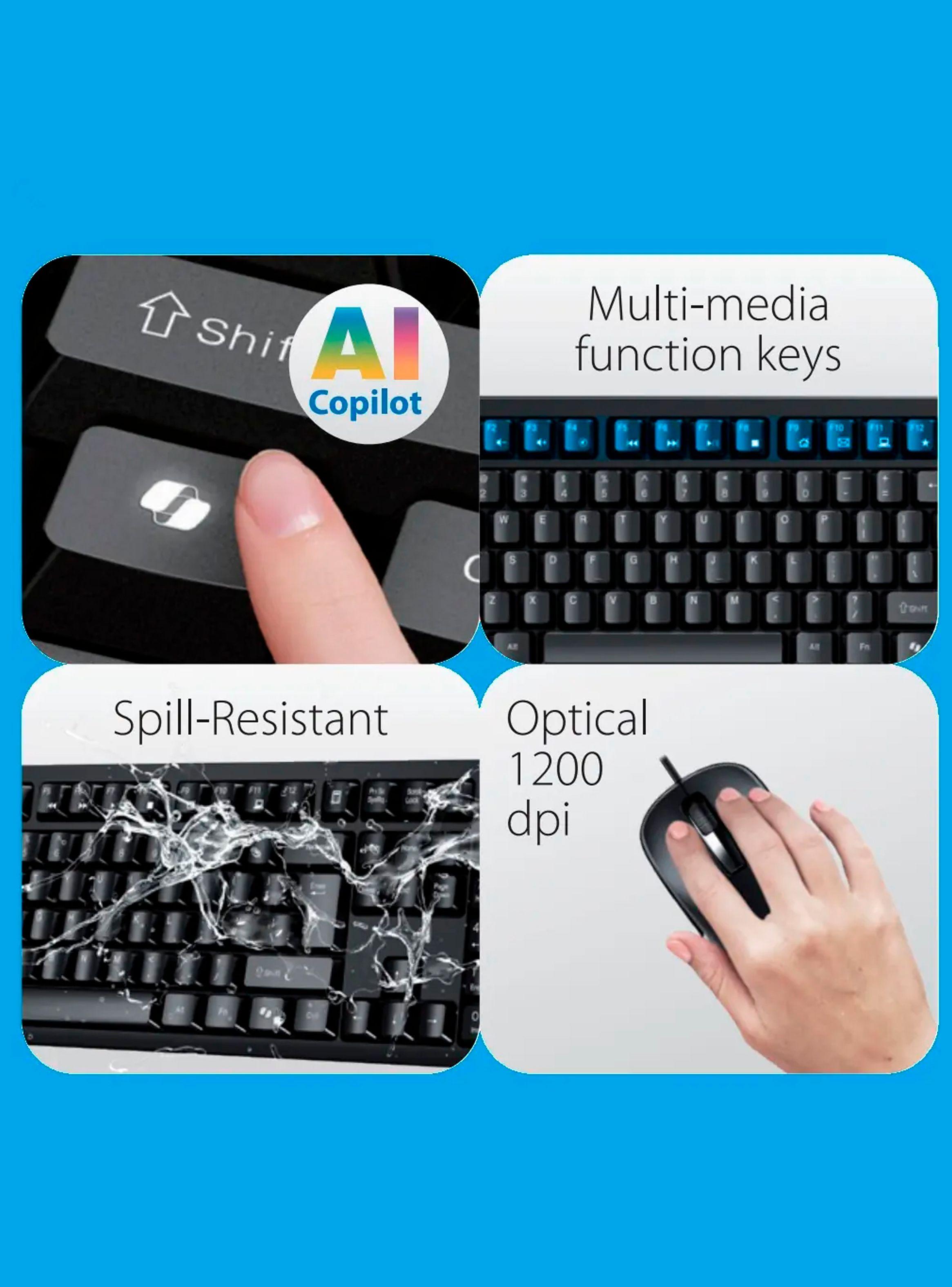 Kit De Teclado Y Mouse Con Cable Combo Genius KM-100SE Negro-3