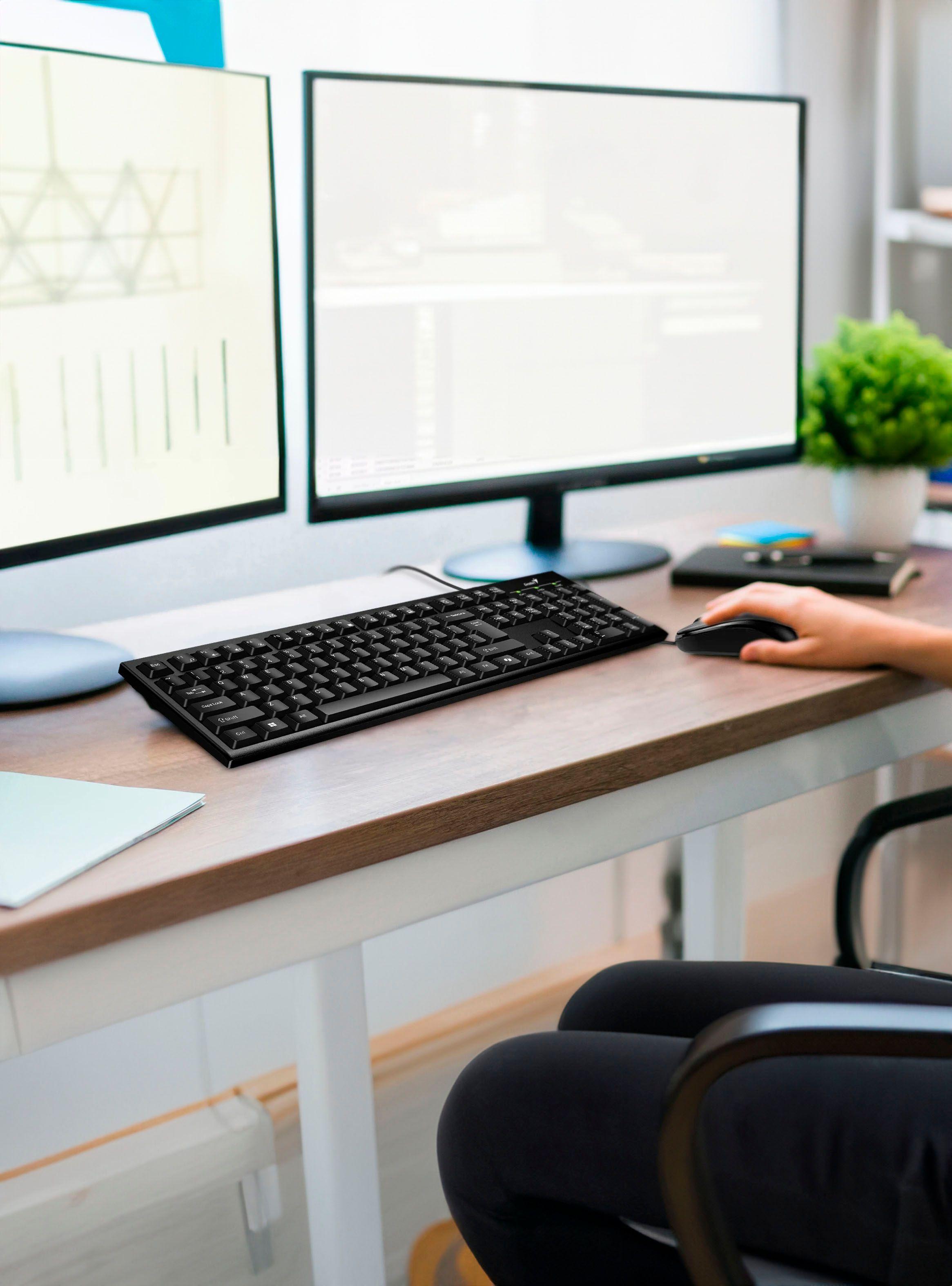 Kit De Teclado Y Mouse Con Cable Combo Genius KM-100SE Negro-4