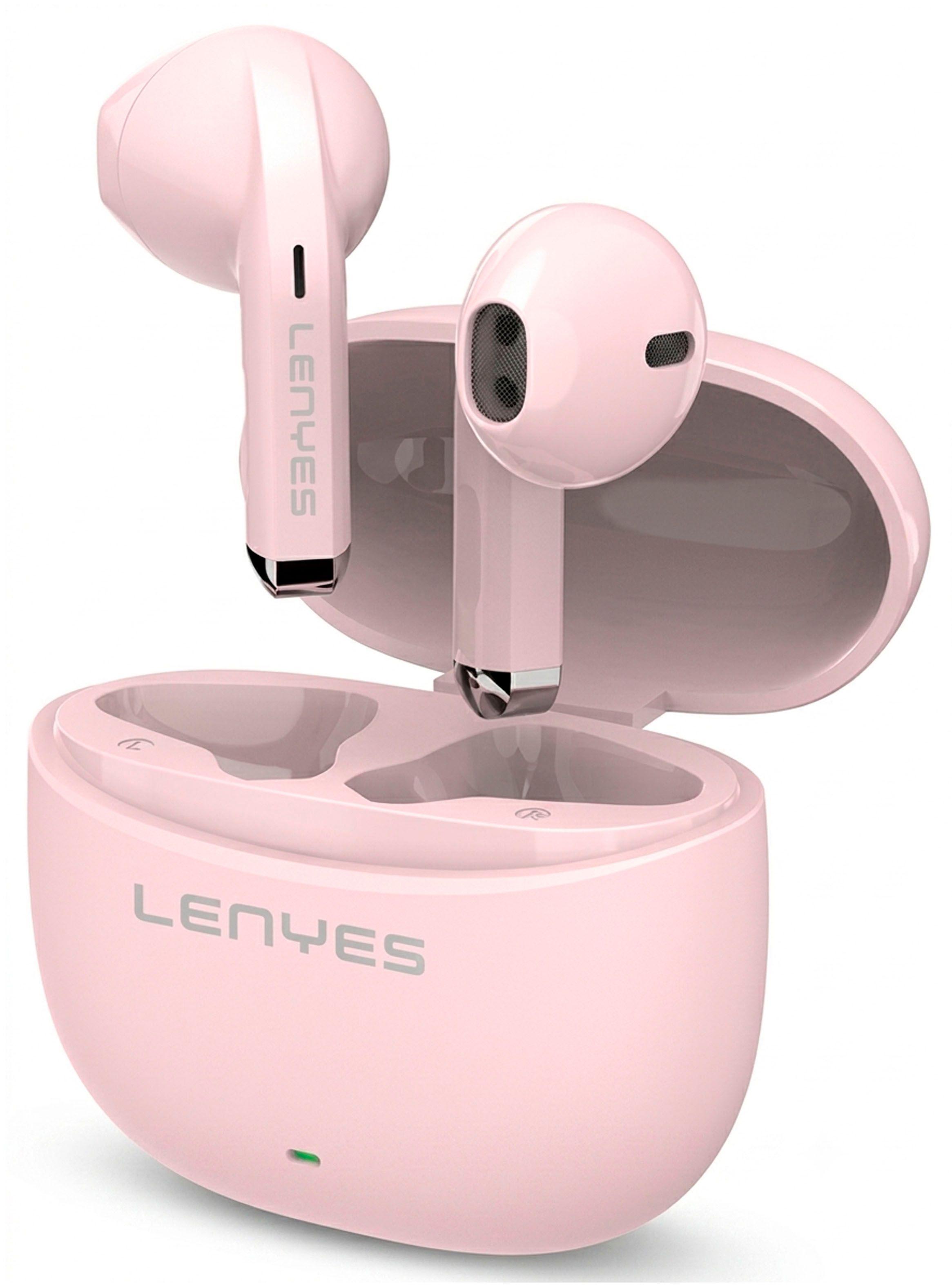 Audifonos Inalambricos Bluetooth Comodos Lenyes Air99 Rosa-0