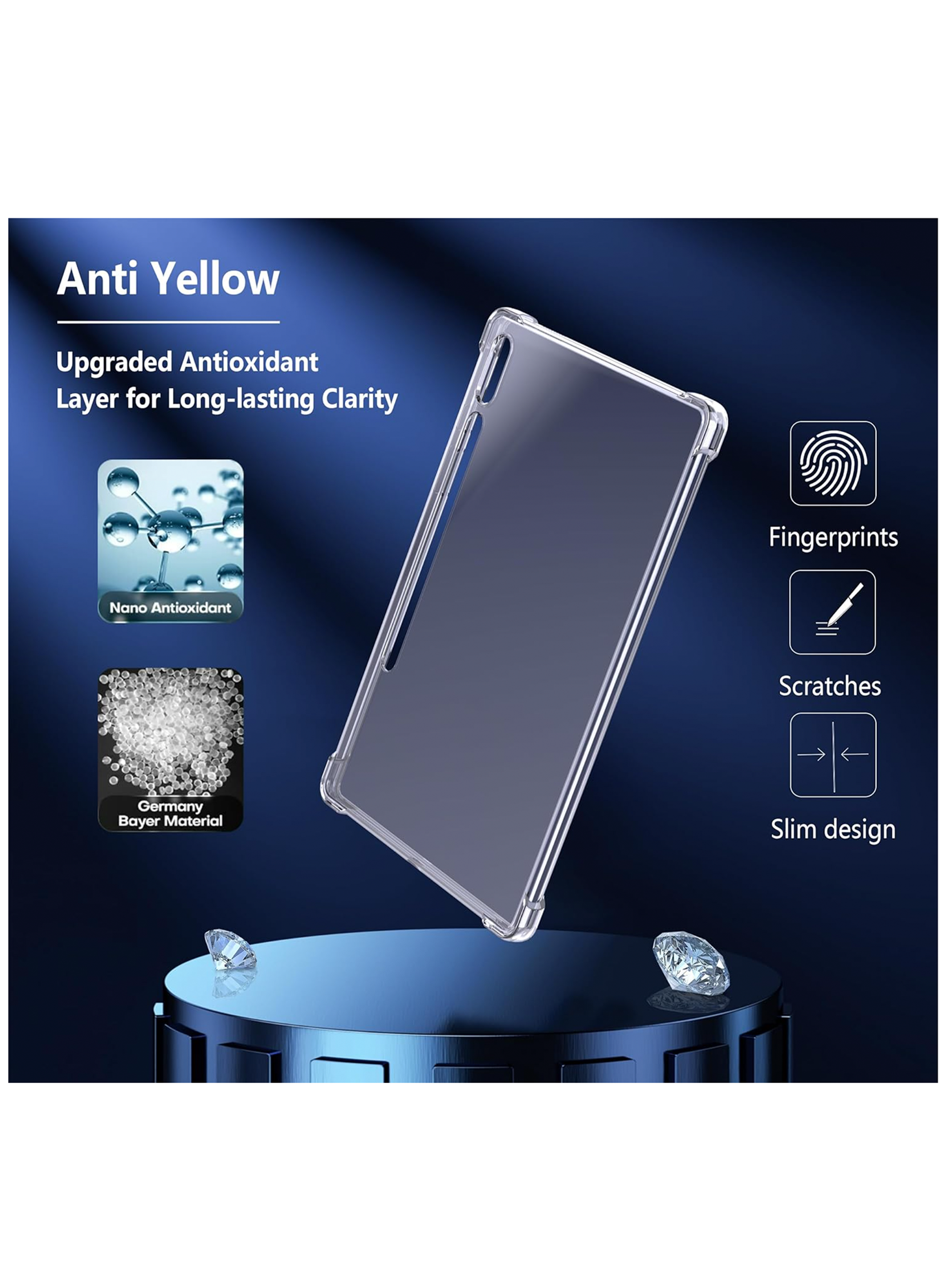 Carcasa Transparente Reforzada Para Samsung Tab S10 + 12.4-3
