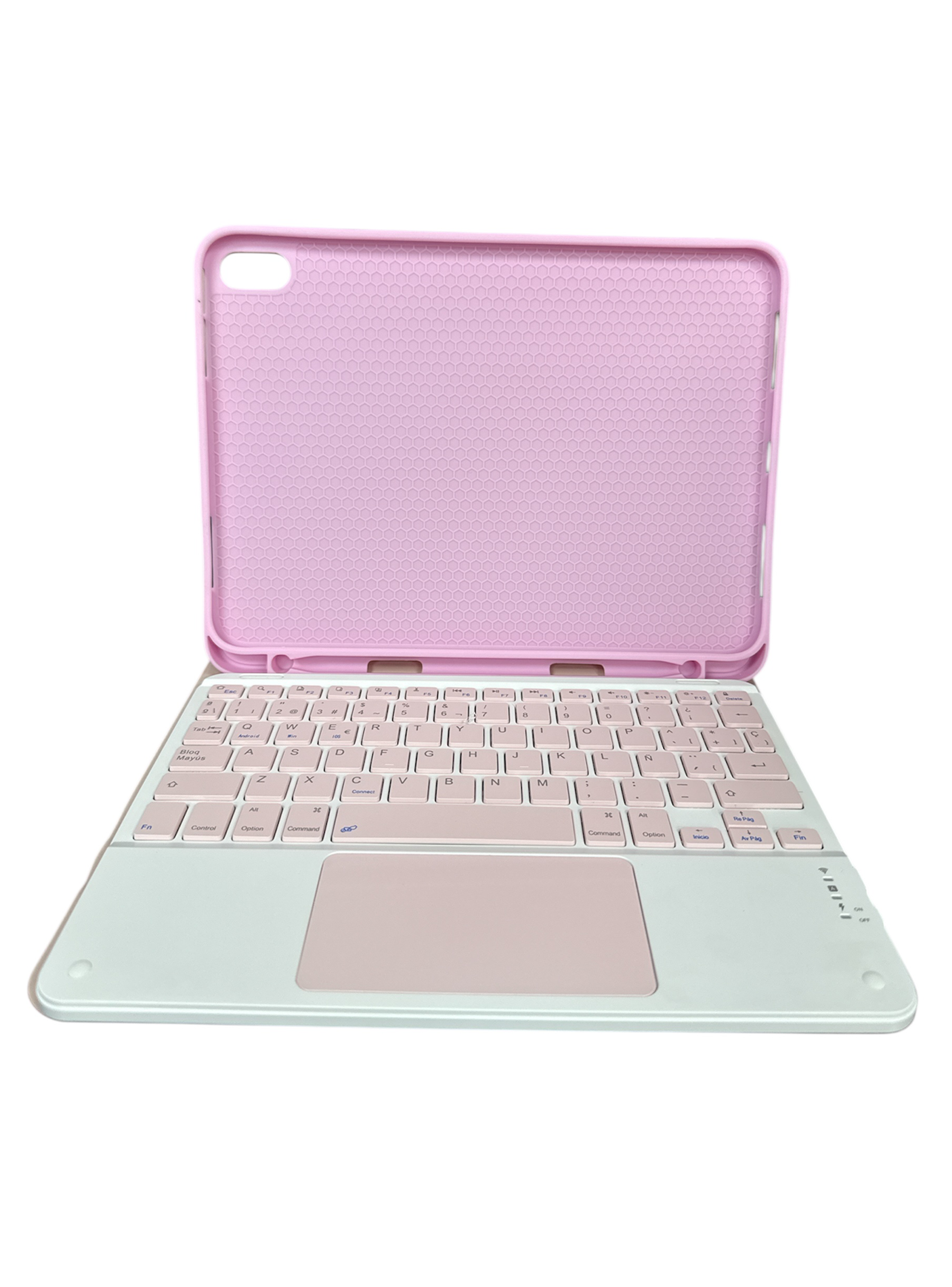Funda Para iPad 10.9 10ma 2022 Teclado Español Touchpad Rosa-1