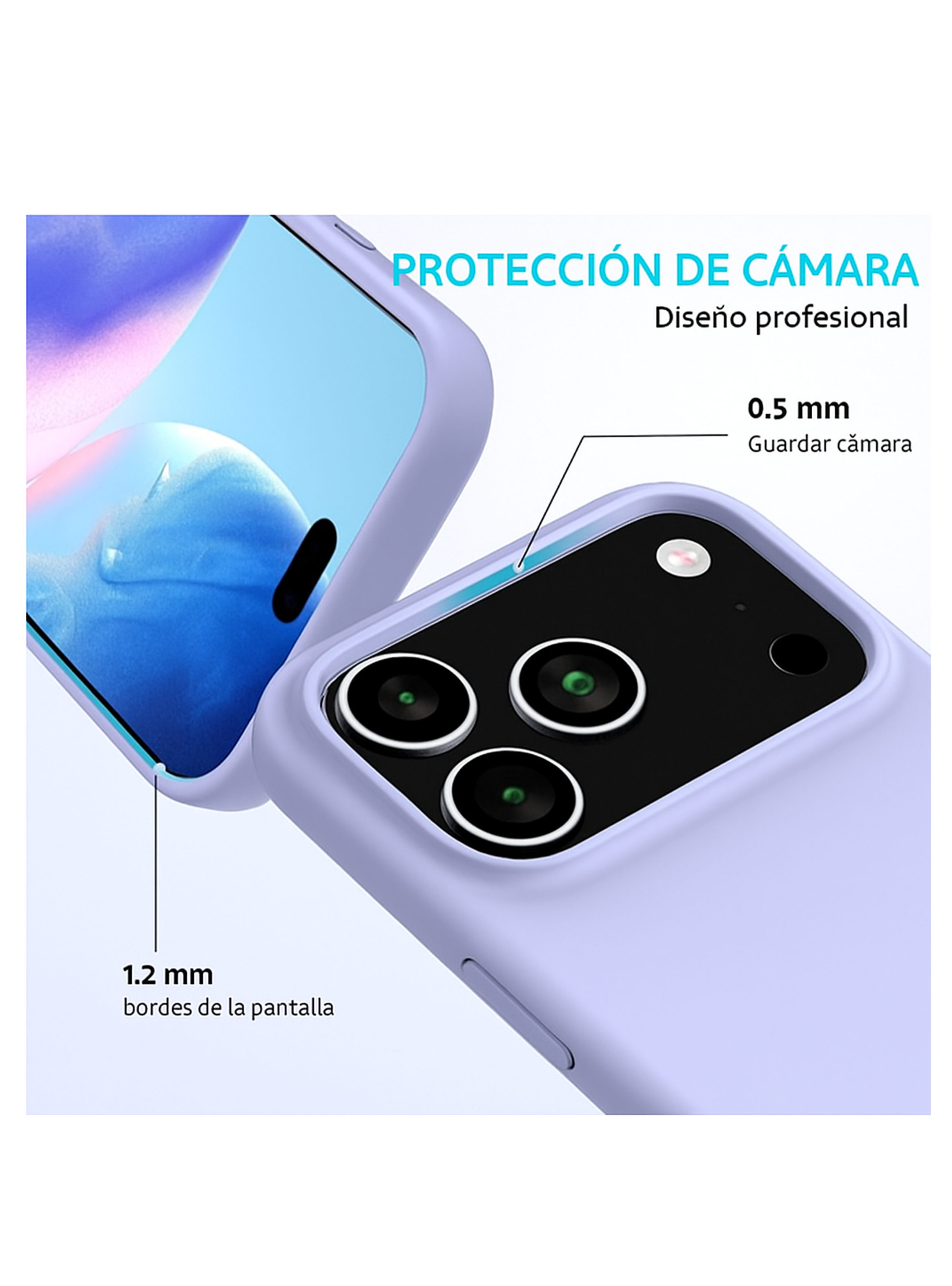 Carcasa Lamina Clear Para iPhone 17 Pro Colores-3