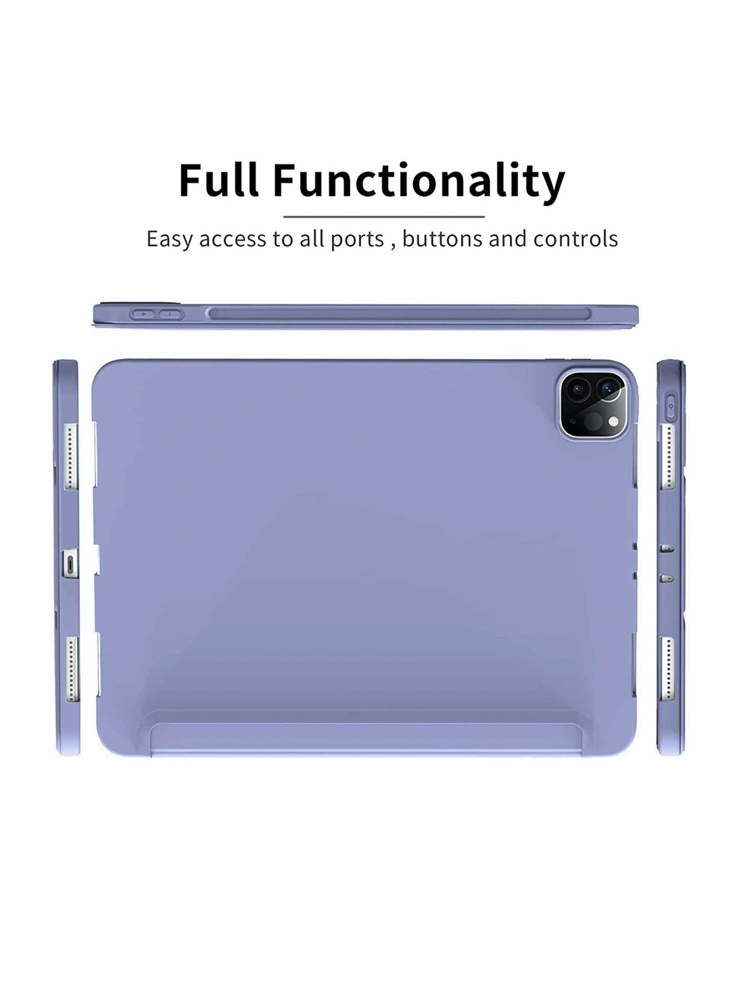 Carcasa Smart Lámina Vidrio Para iPad 12.9 Sin Ranura Colore-2