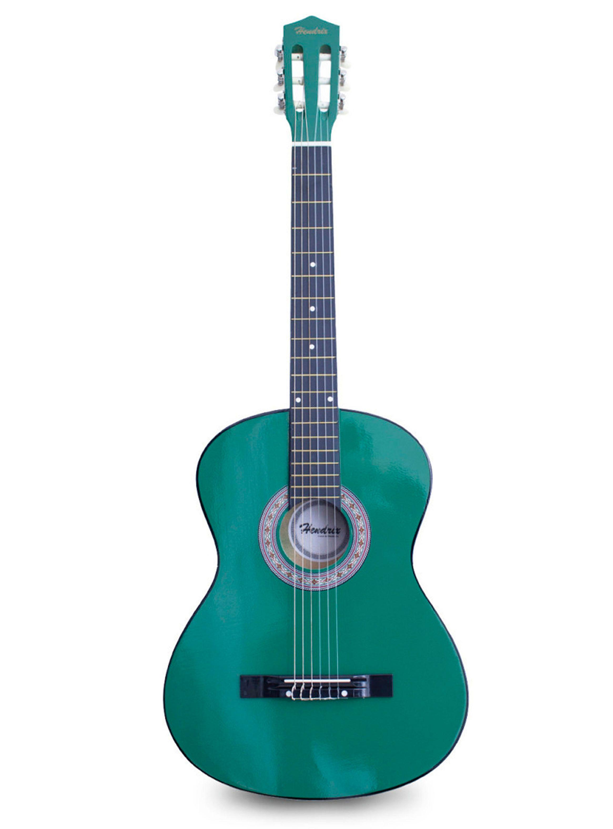 Guitarra Clasica Funda 36 Pulgadas Mediana Hendrix Verde-0