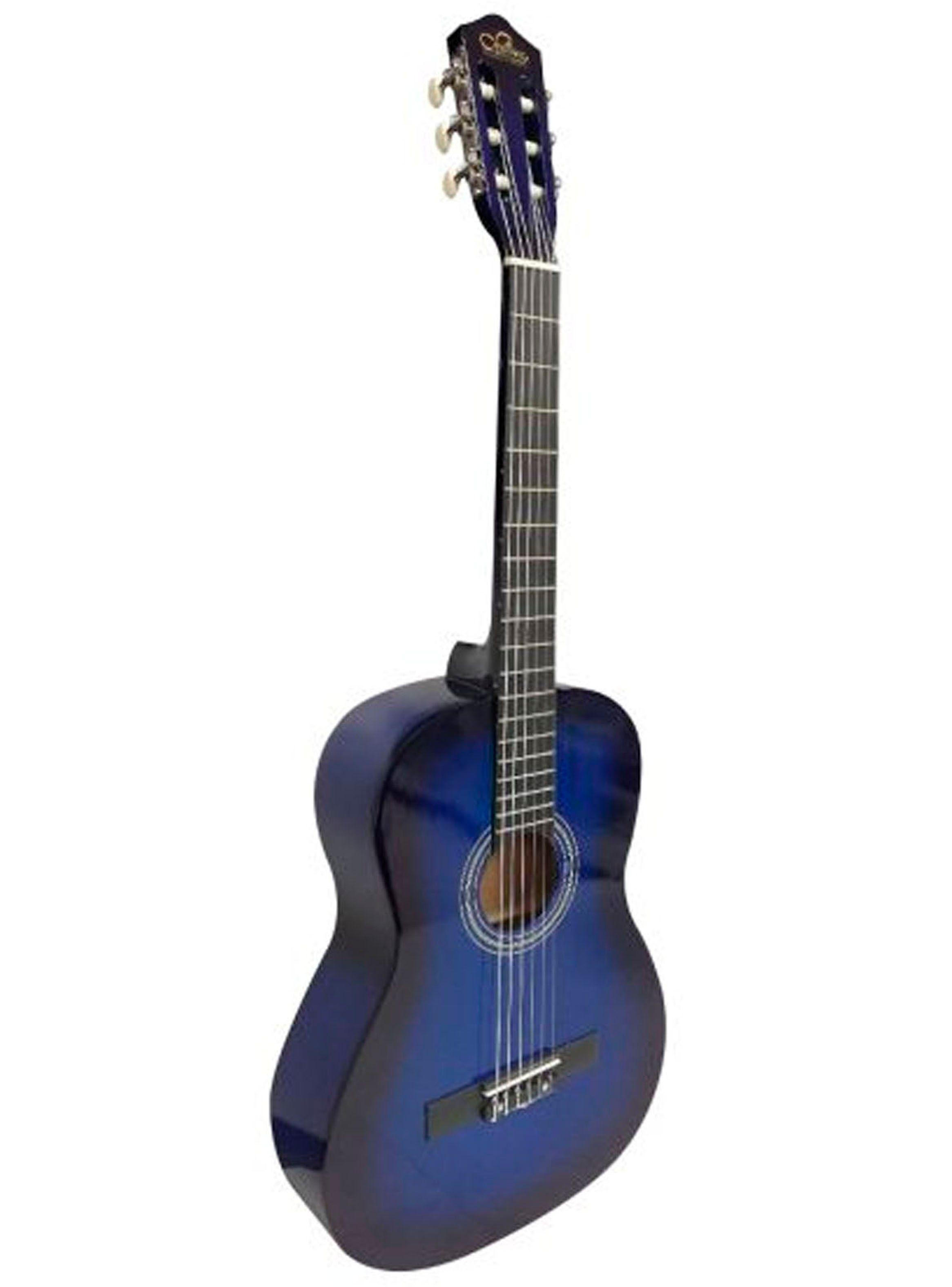 Guitarra Clasica Funda 34 Pulg Mediana Sevillana Azul-2